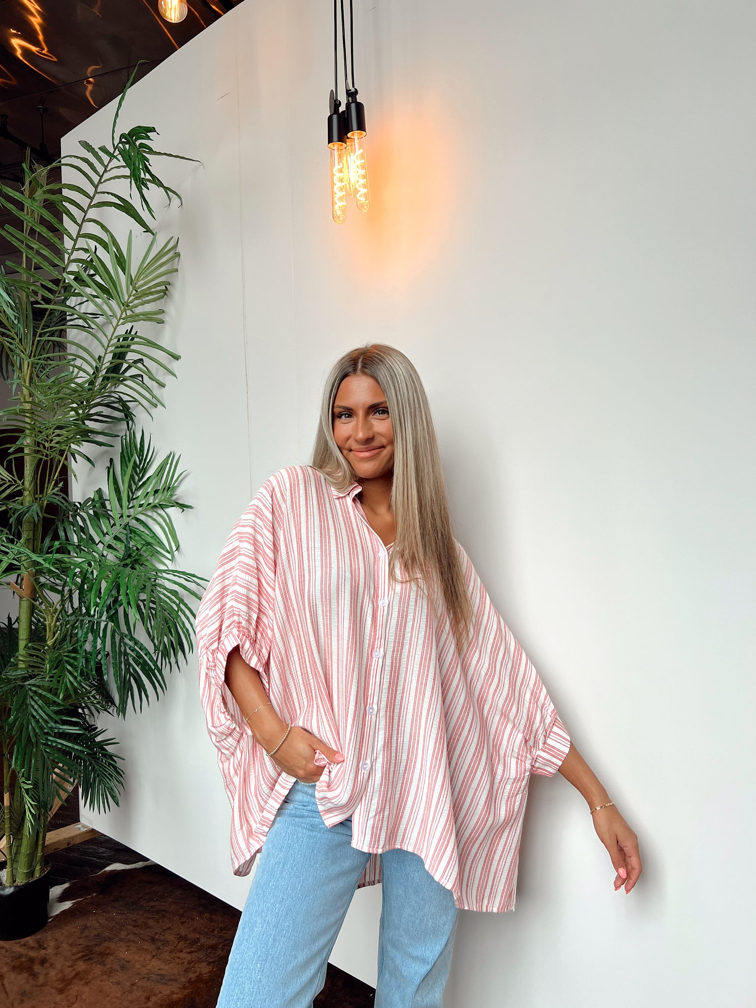 Hamptons Red Striped Button Down