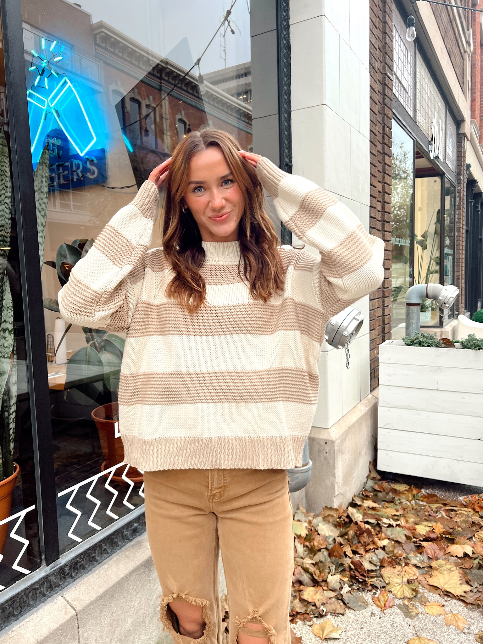 FINAL SALE- Hooked On You Tan Sweater