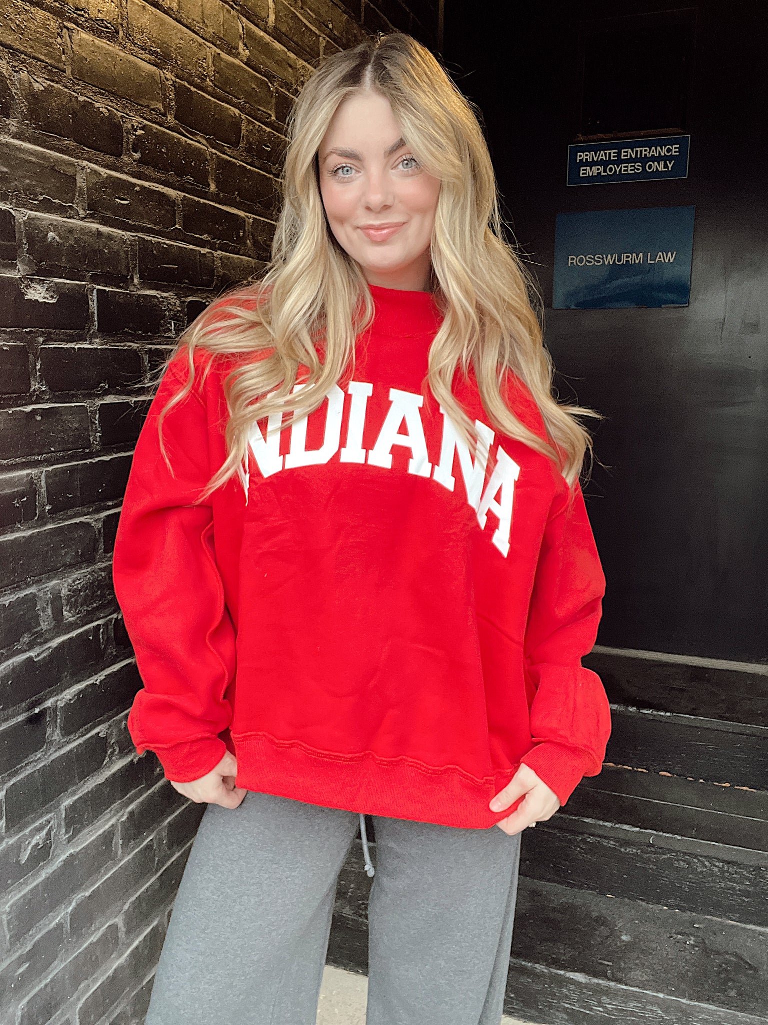 Indiana Mock Neck Crimson Red Sweatshirt