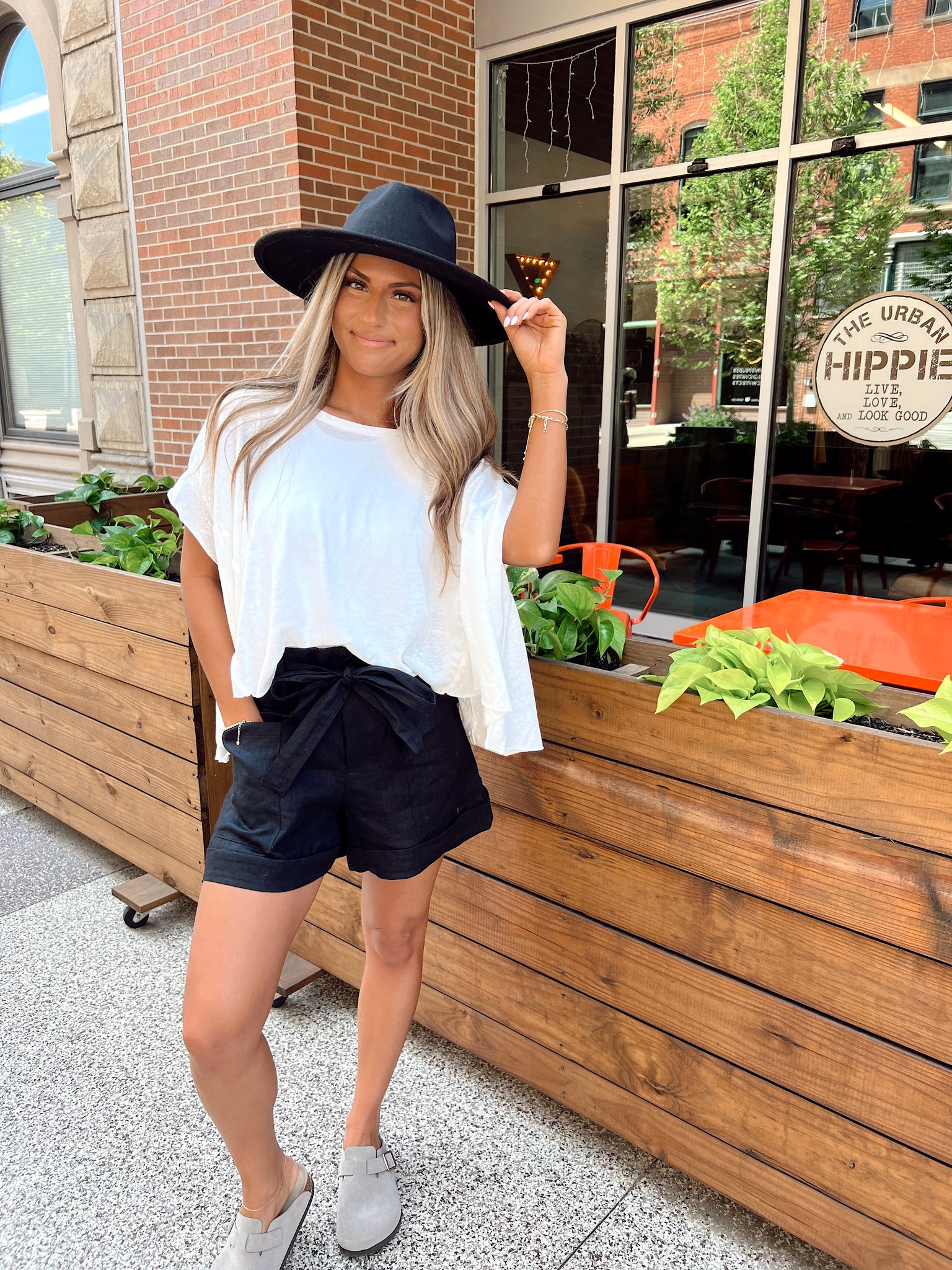 FINAL SALE- Blindsided Black Paper Bag Shorts