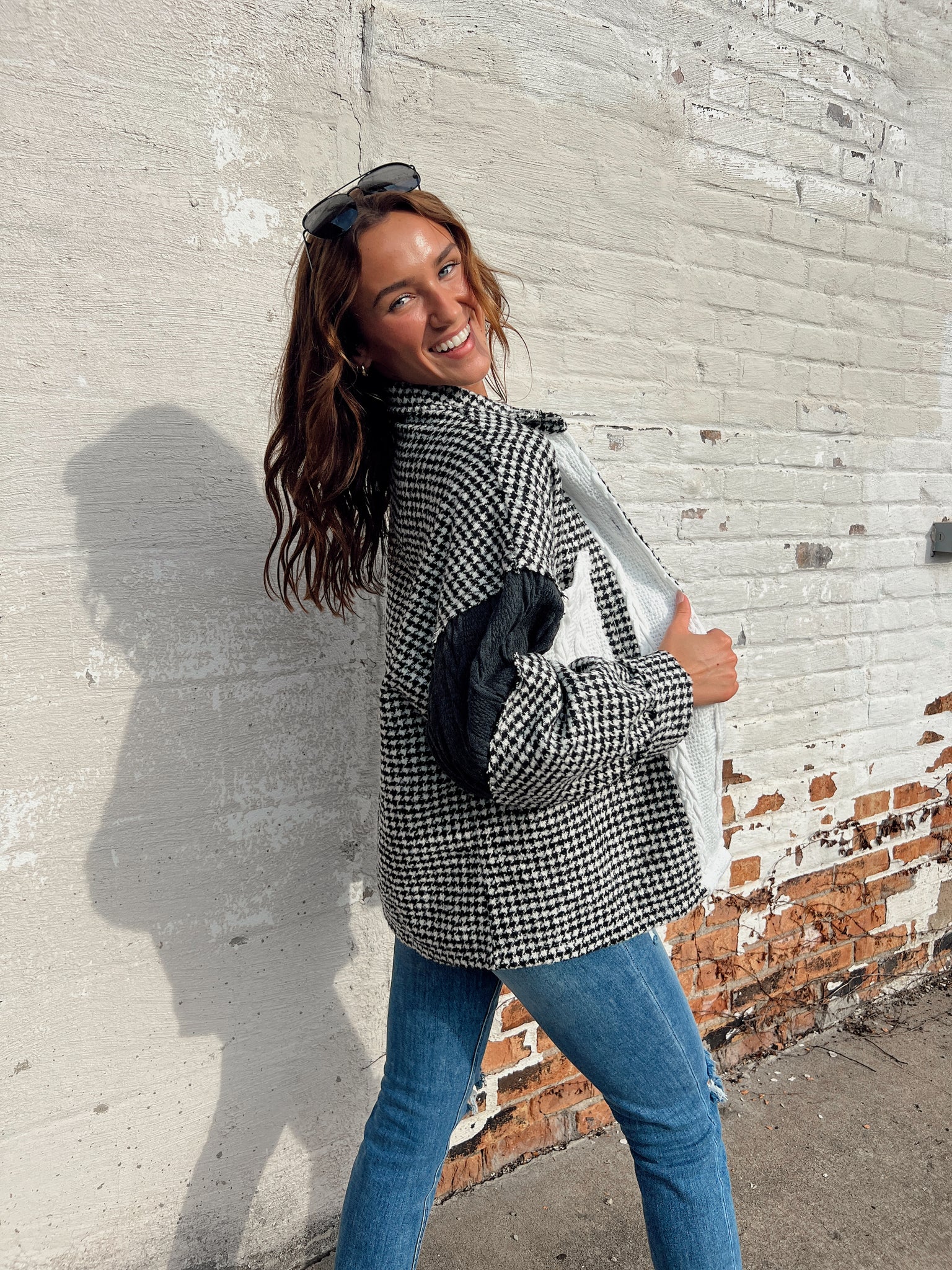 Drift Away Black Gingham Jacket
