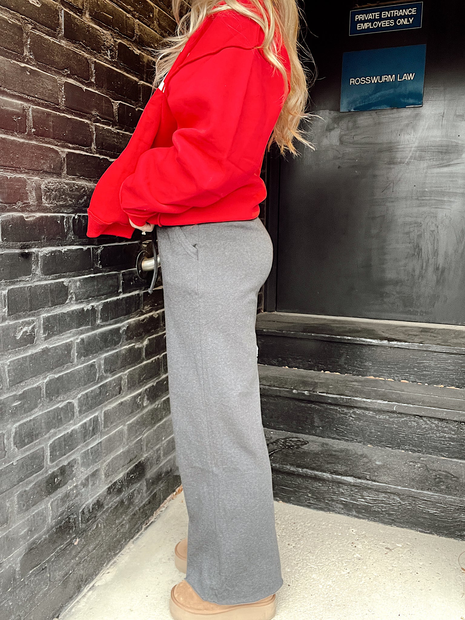 Call Me By Your Name Wide Leg Sweats Charcoal