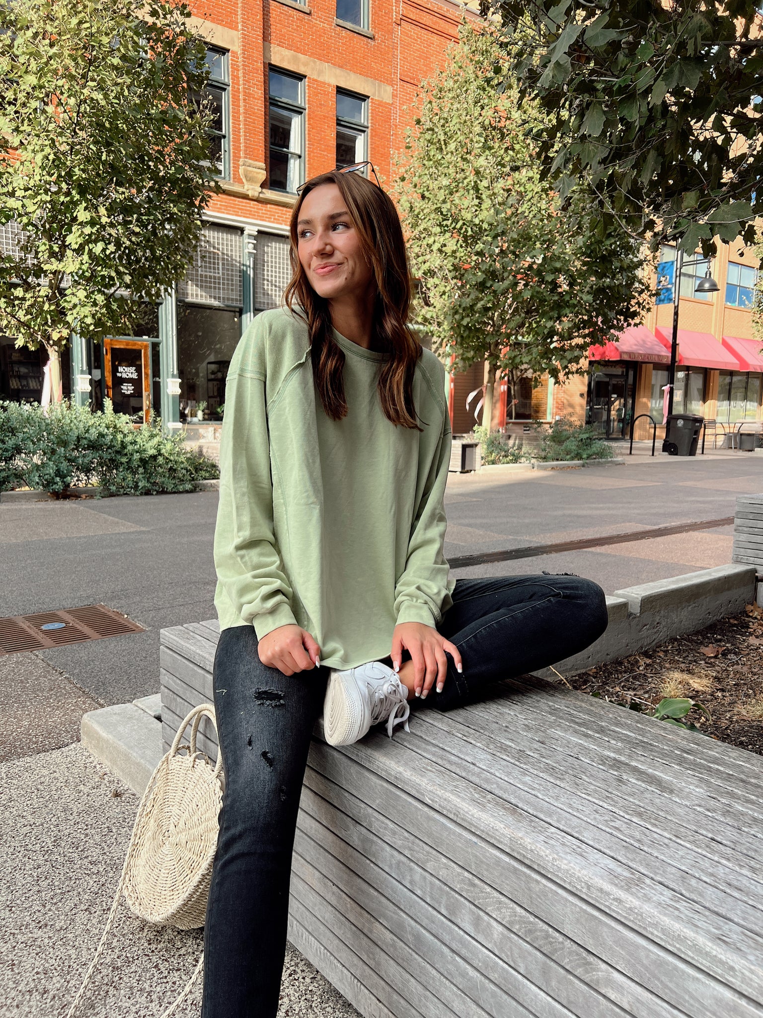 Alisa Faded Sage Sweatshirt
