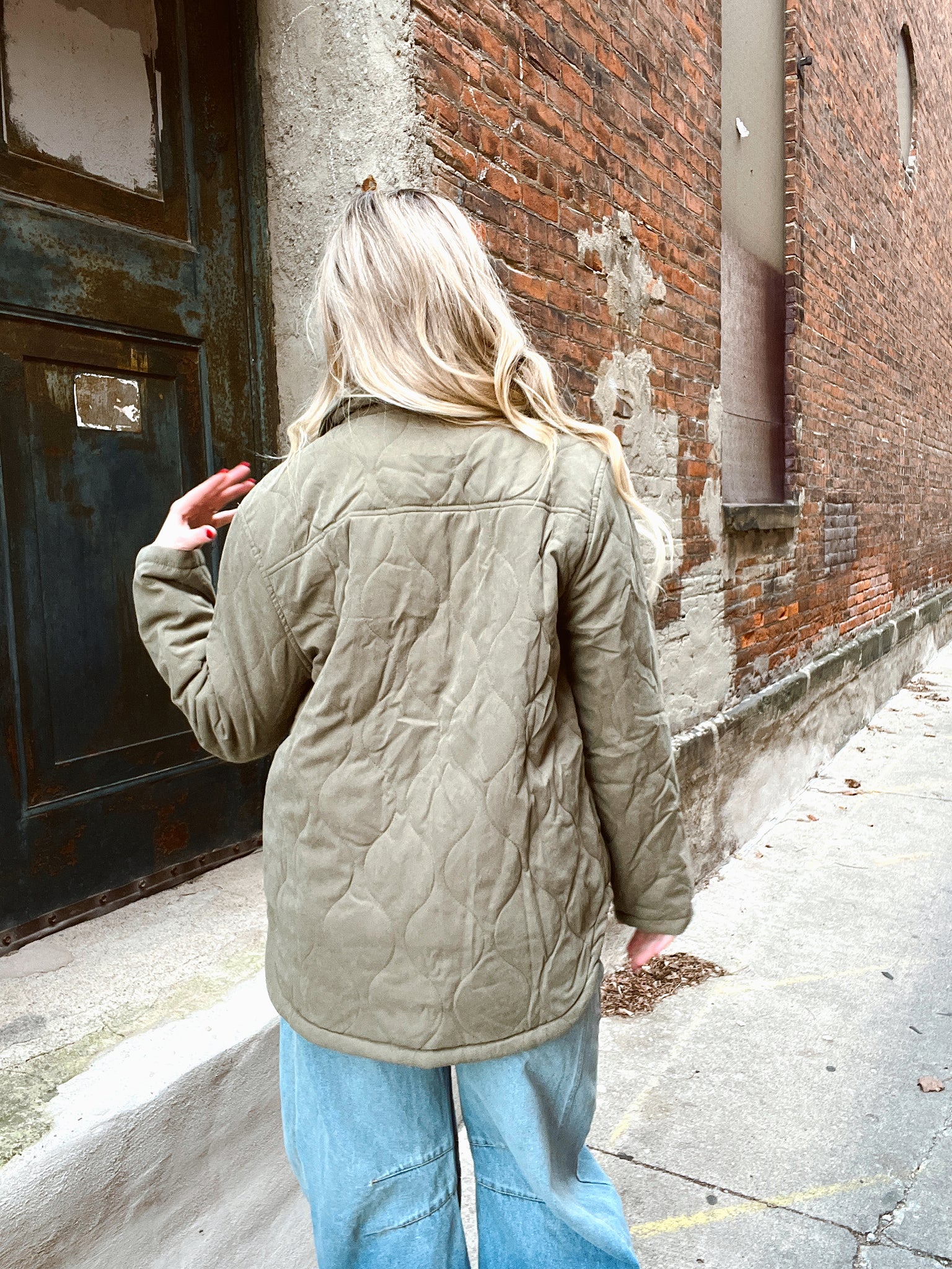 Holly Jolly Olive Quilted Jacket
