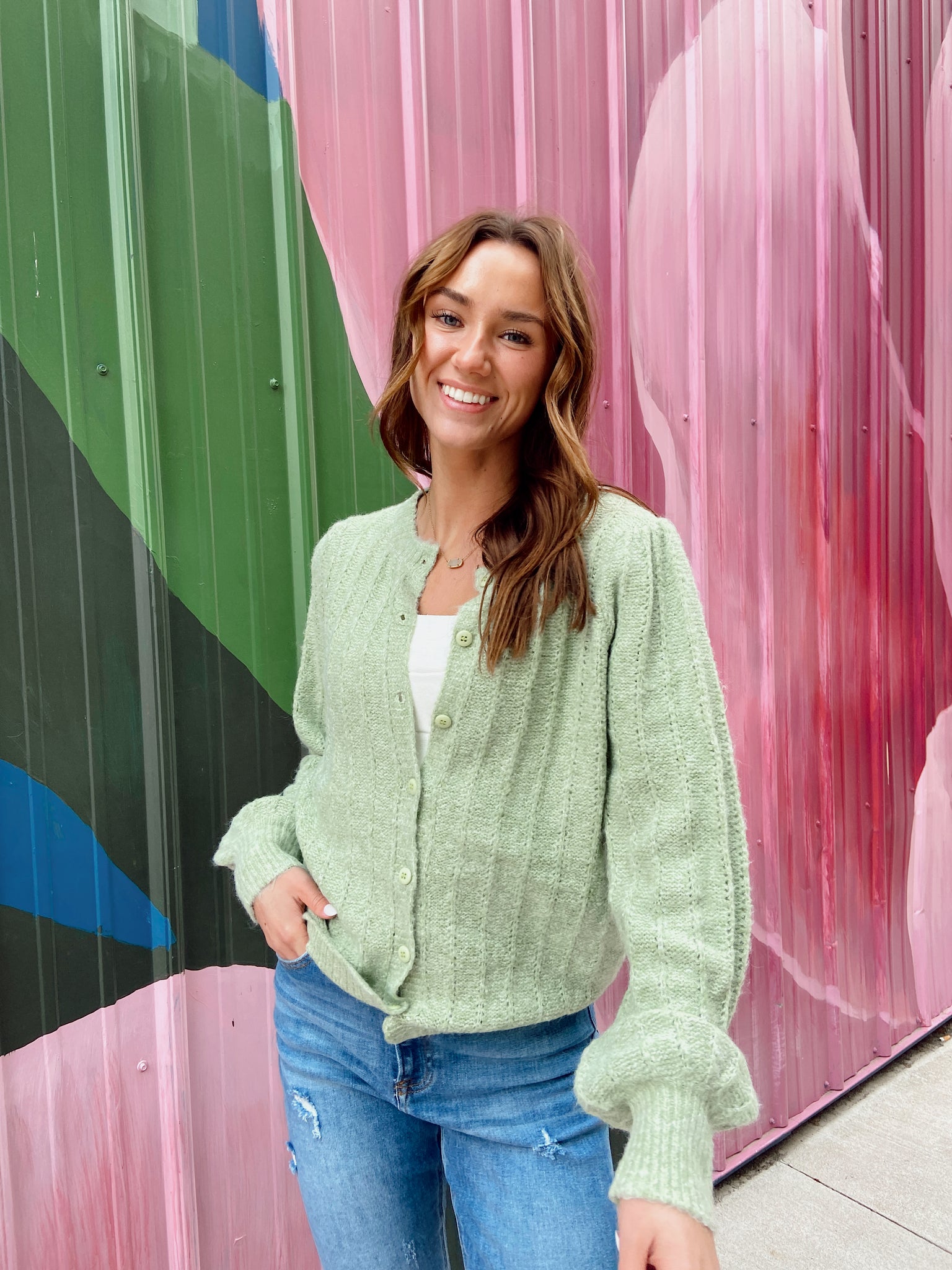 FINAL SALE- Everybody's Talking Lime Cardigan