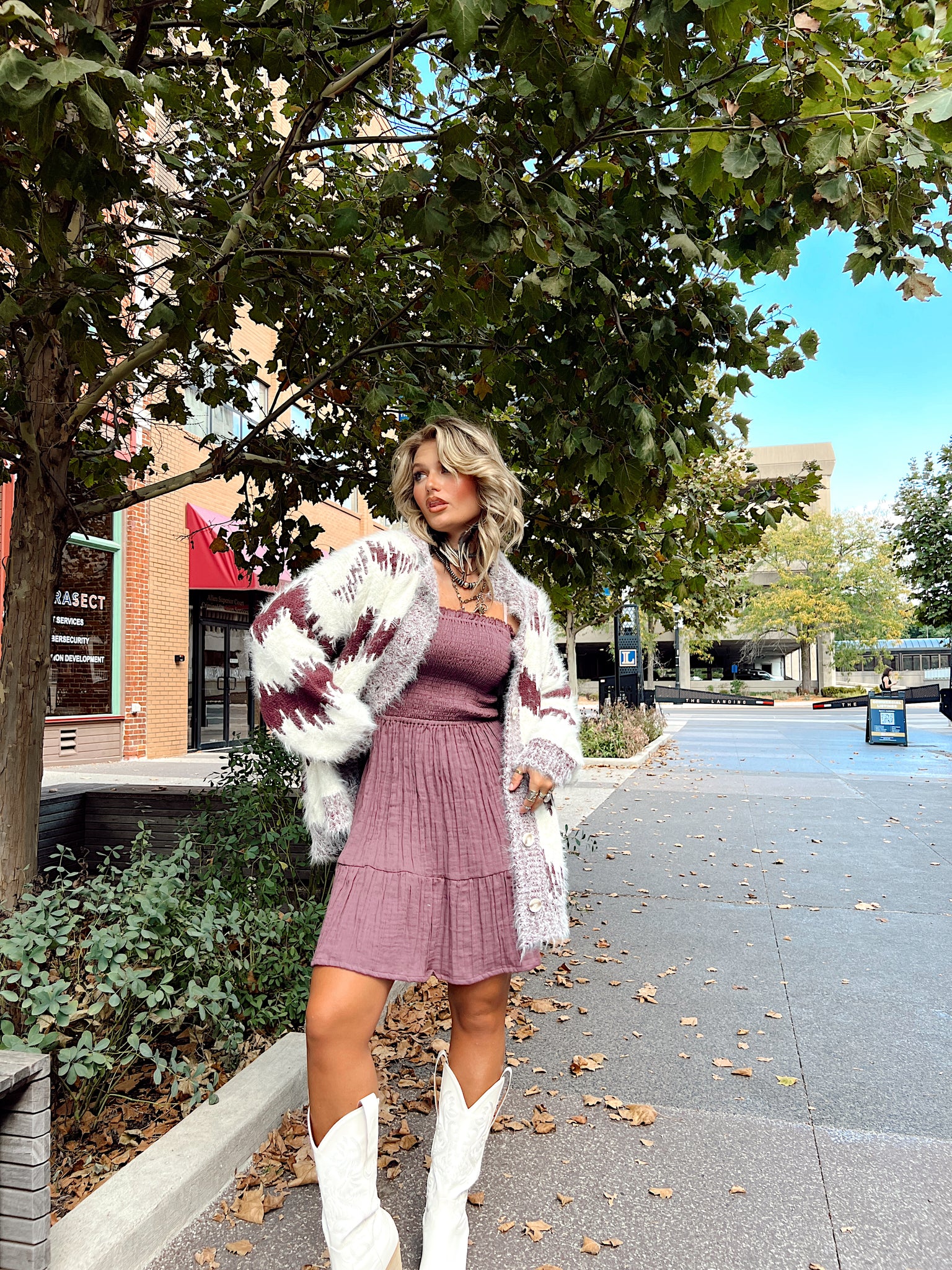 Autumn Brushstroke Cardigan Wine