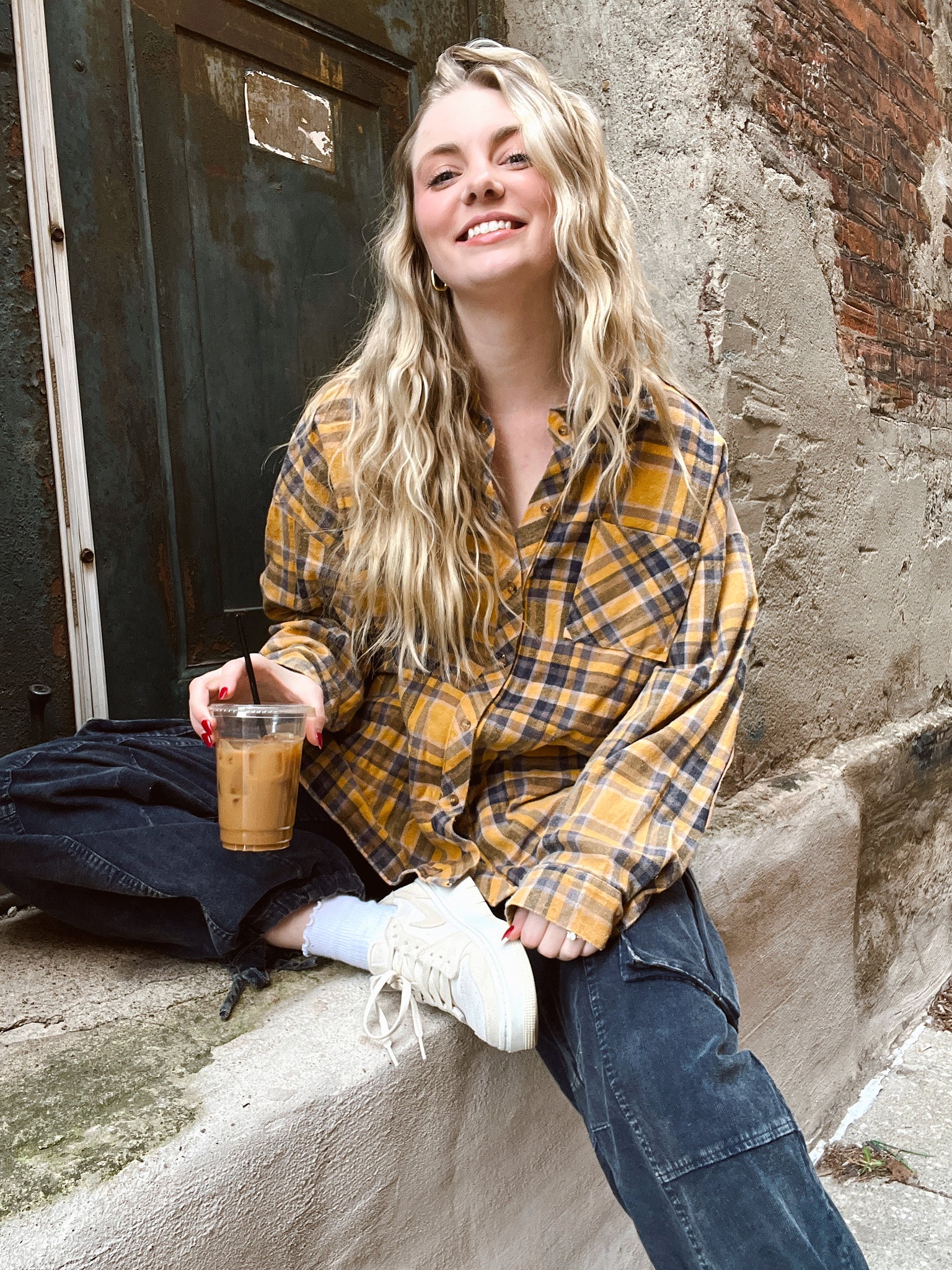 FINAL SALE Fall Vibes Mustard Plaid Flannel