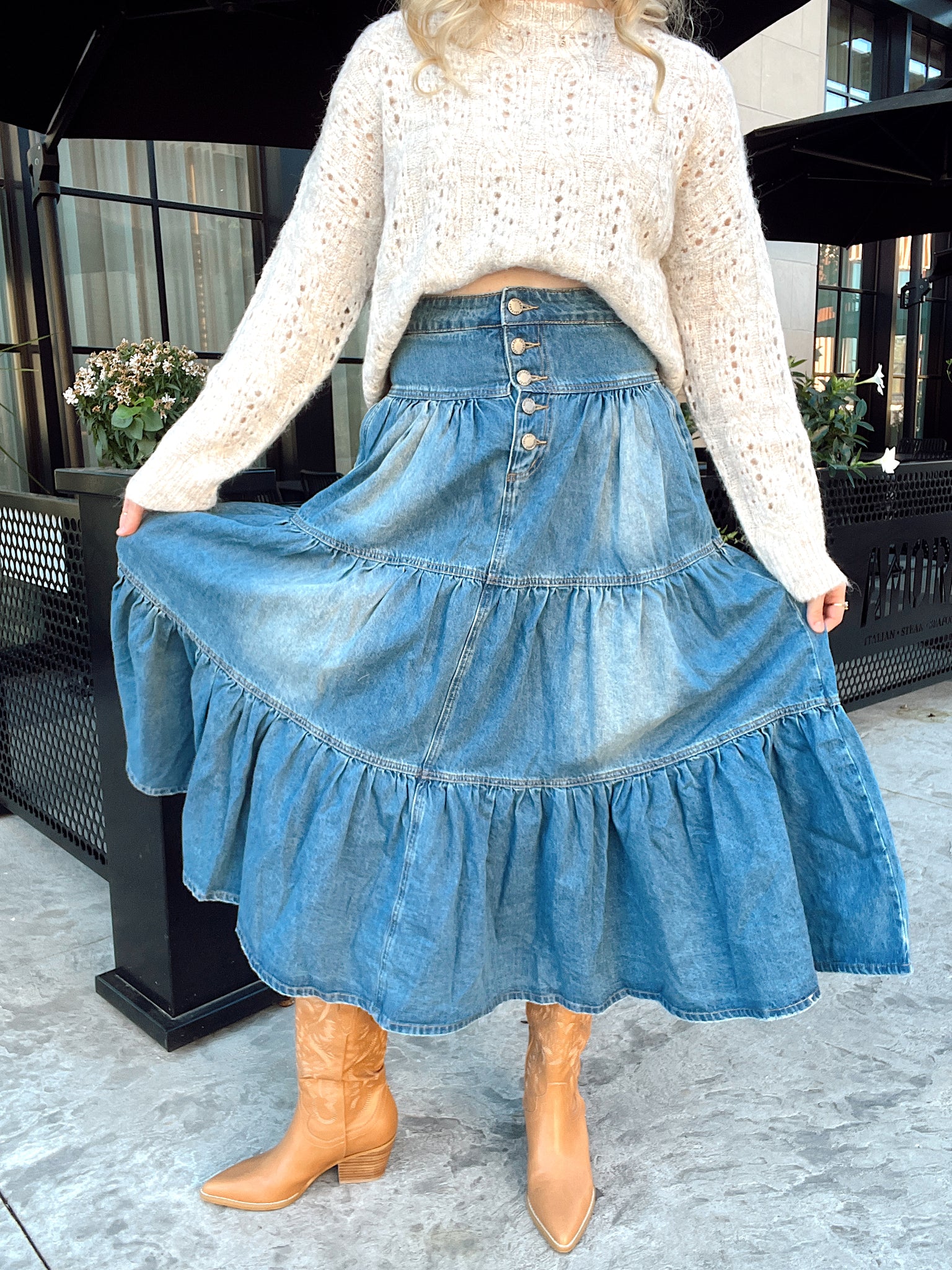 Boot Scootin Denim Skirt