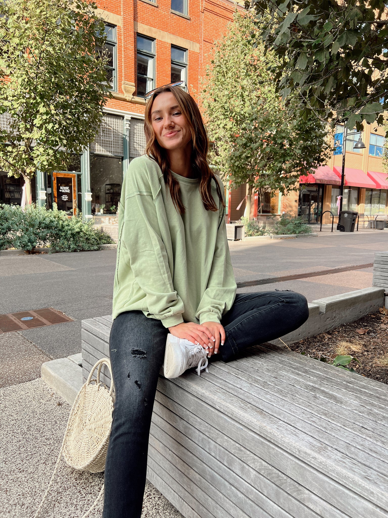 Alisa Faded Sage Sweatshirt