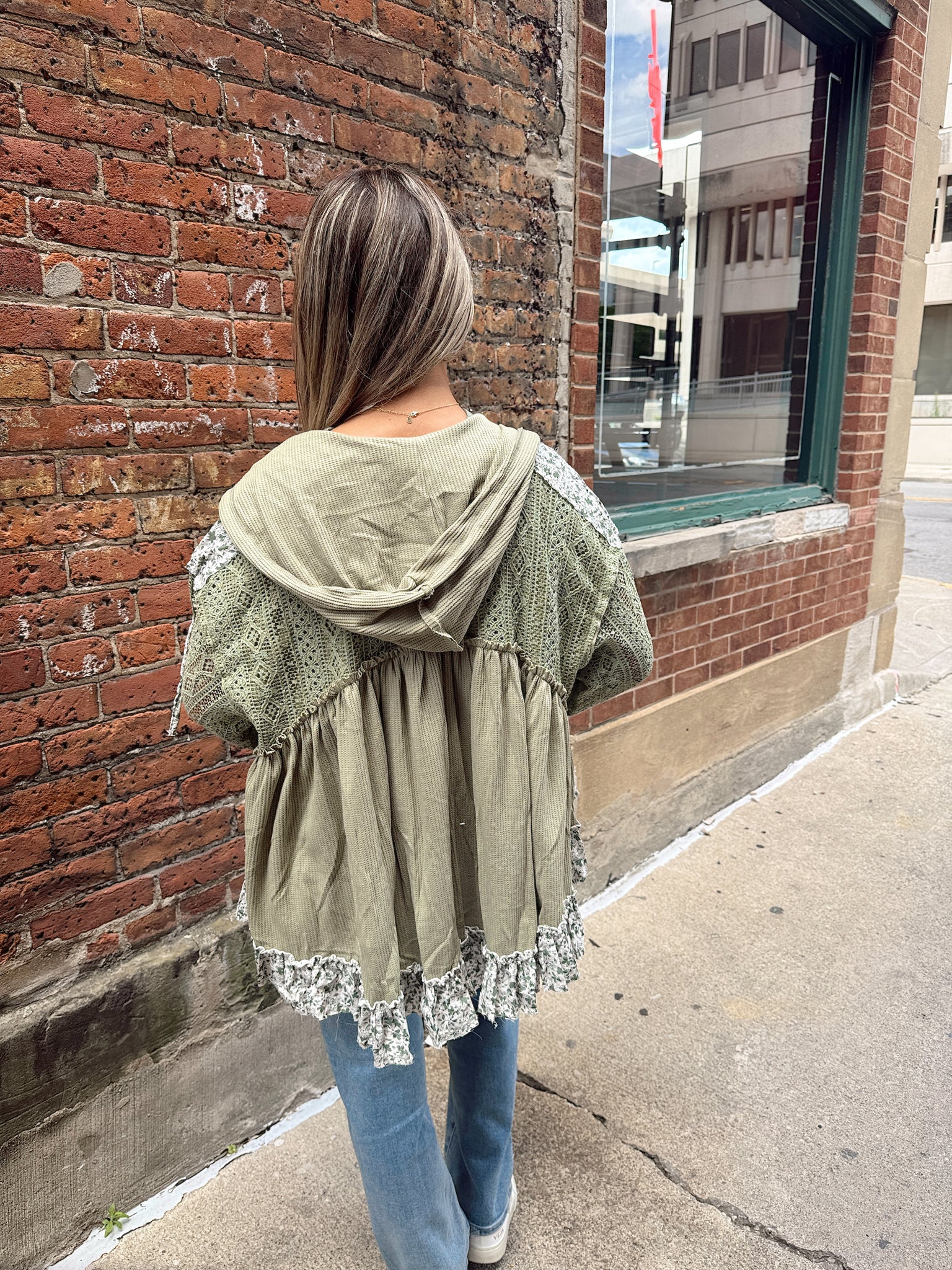 Pretty Moment Basil Babydoll Zip Up
