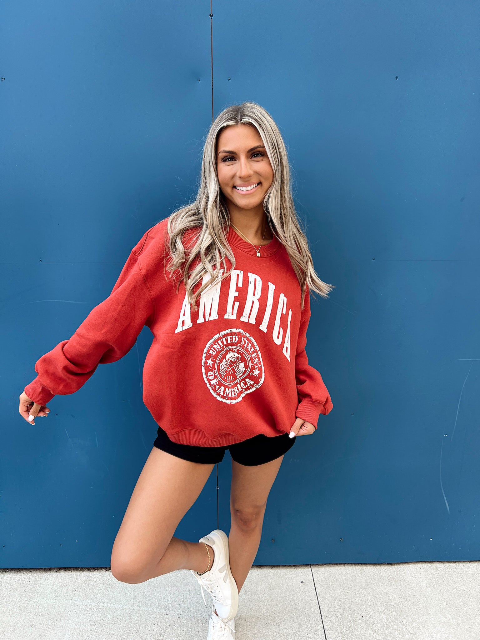 All American Classic Red Crewneck