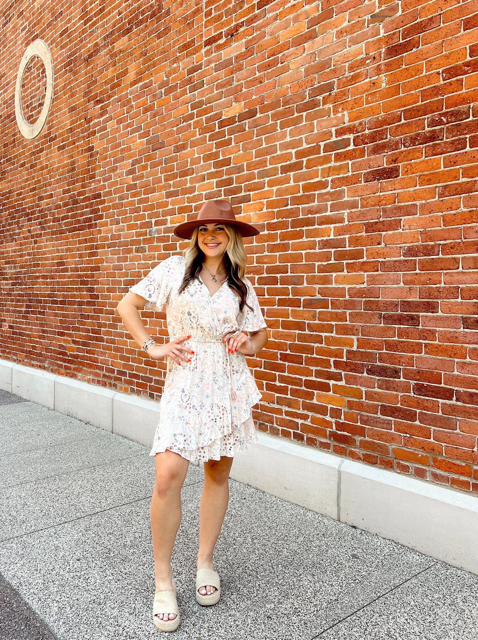FINAL SALE- Ready Or Not Natural Floral Dress