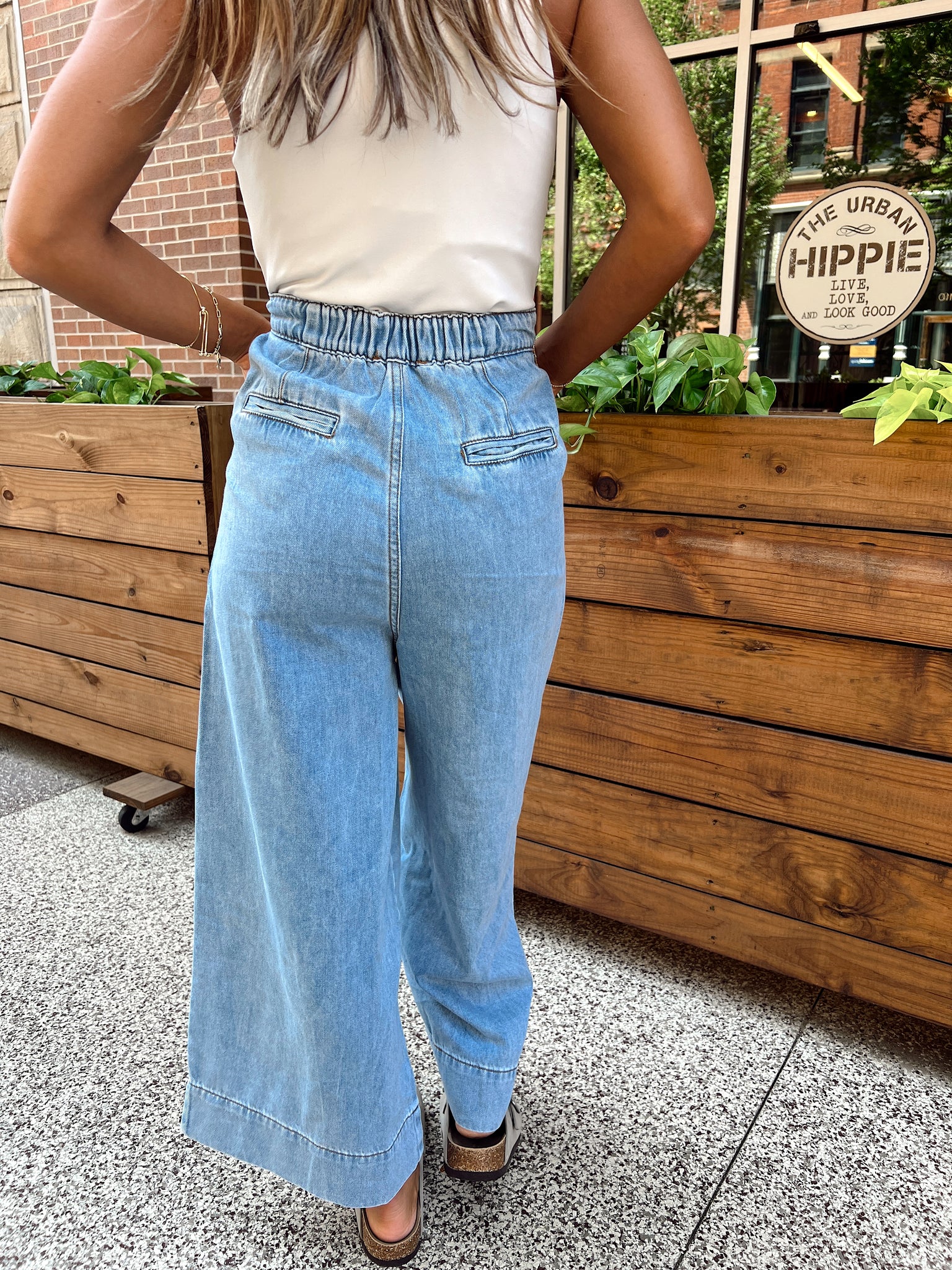 FINAL SALE- Enjoy The Ride Light Wash Cropped Wide Leg Jeans