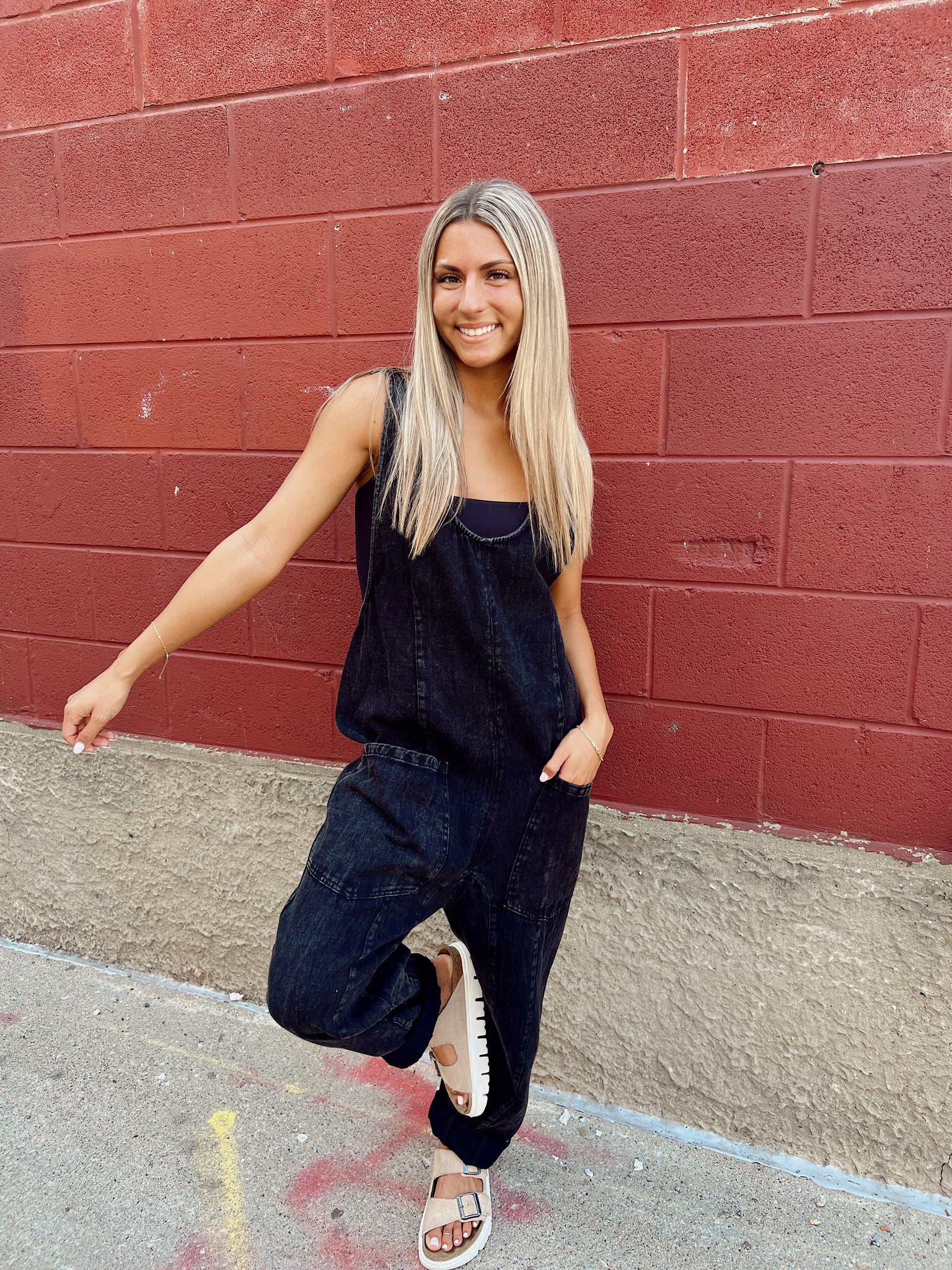 Nocturnal Ash Black Overall Jumpsuit