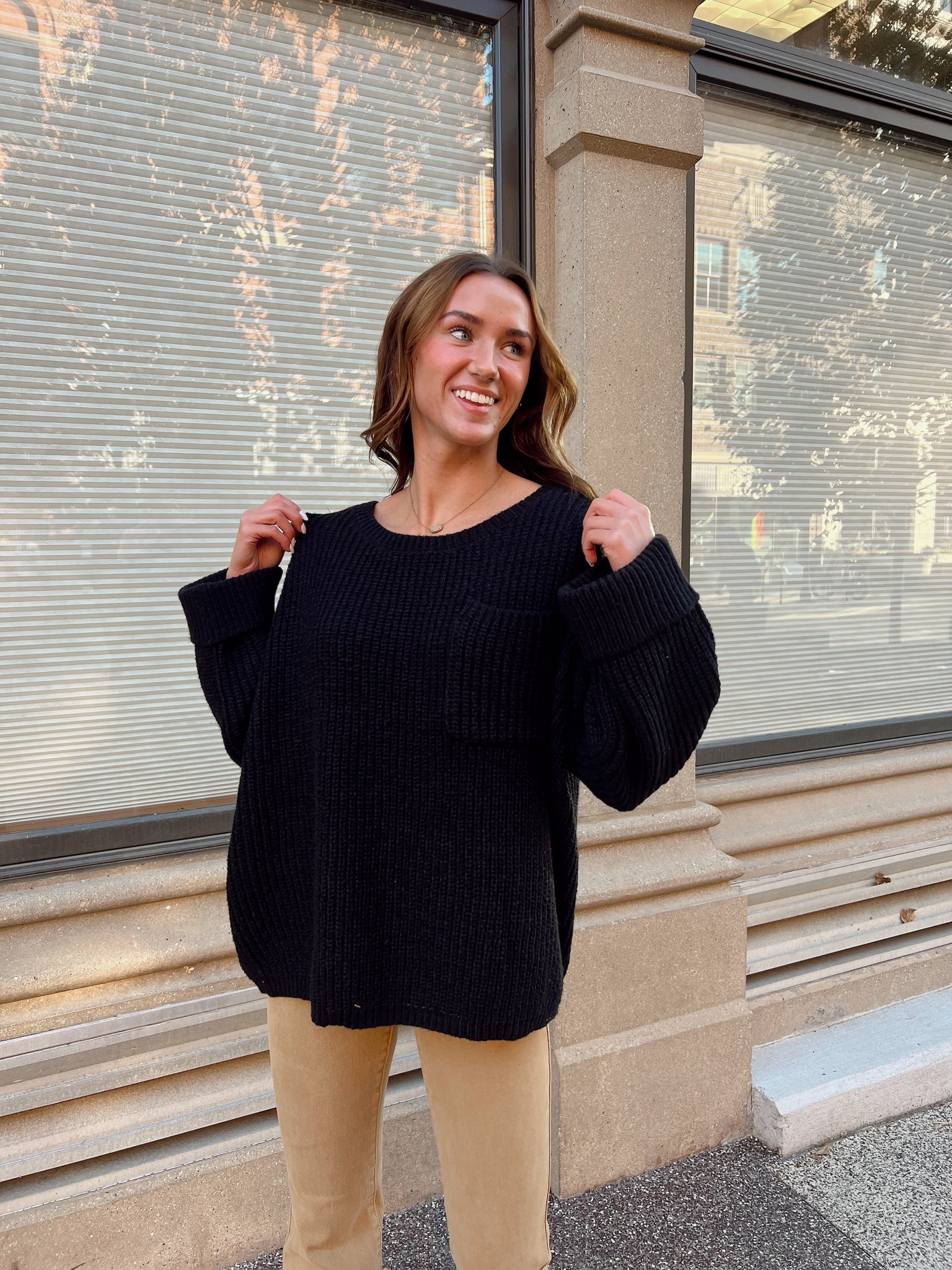 Just Friends Black Sweater