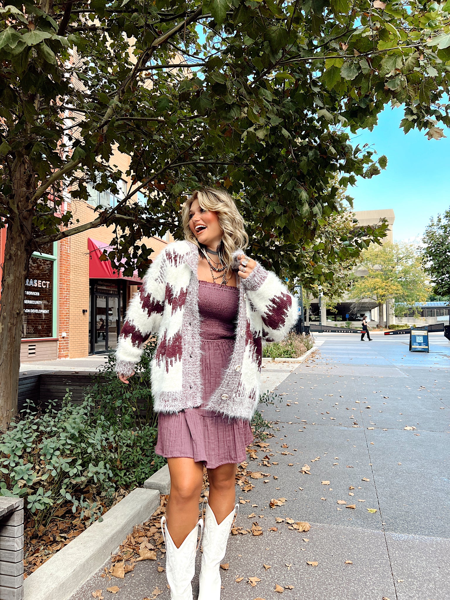 Autumn Brushstroke Cardigan Wine