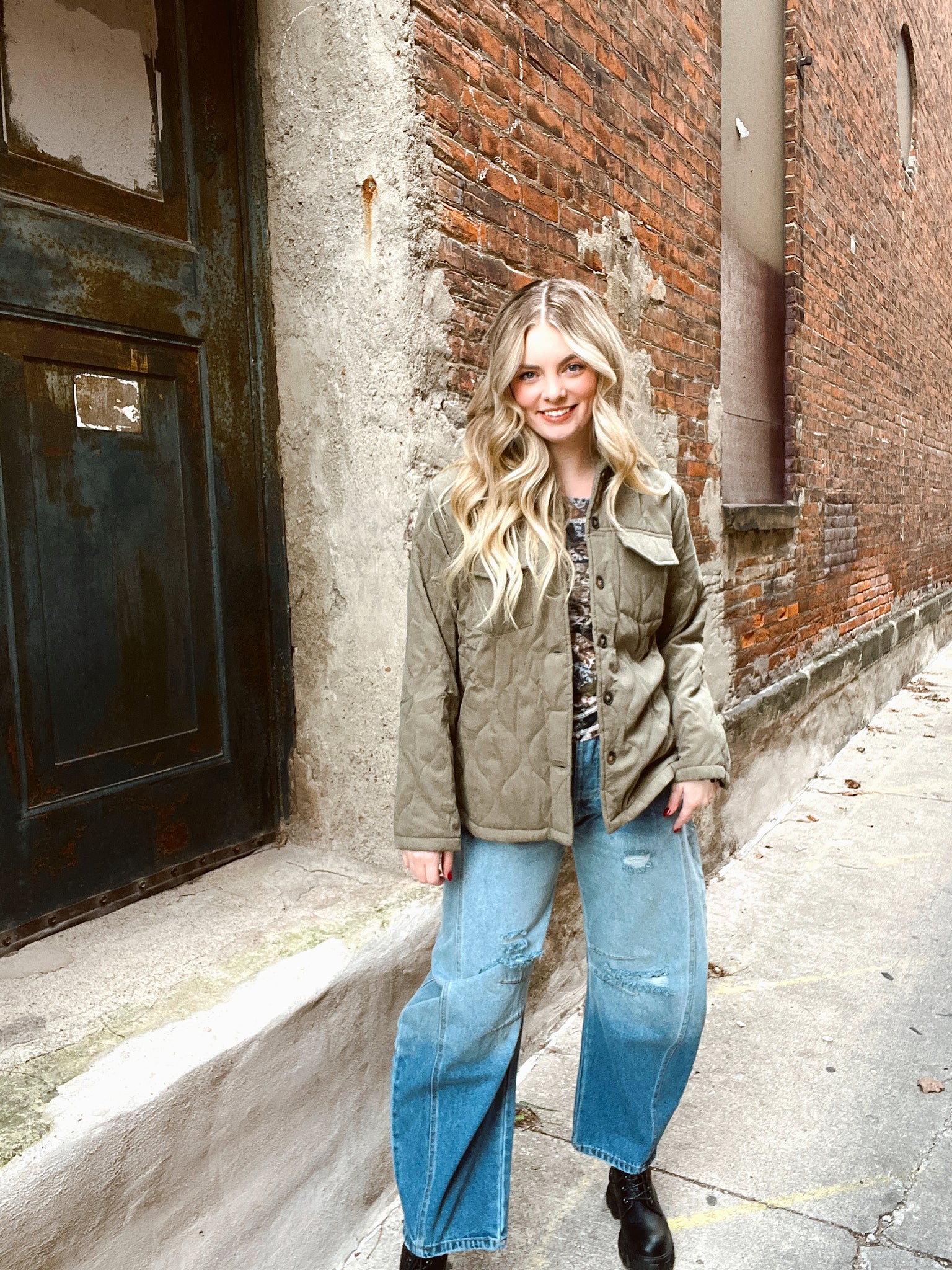 Holly Jolly Olive Quilted Jacket