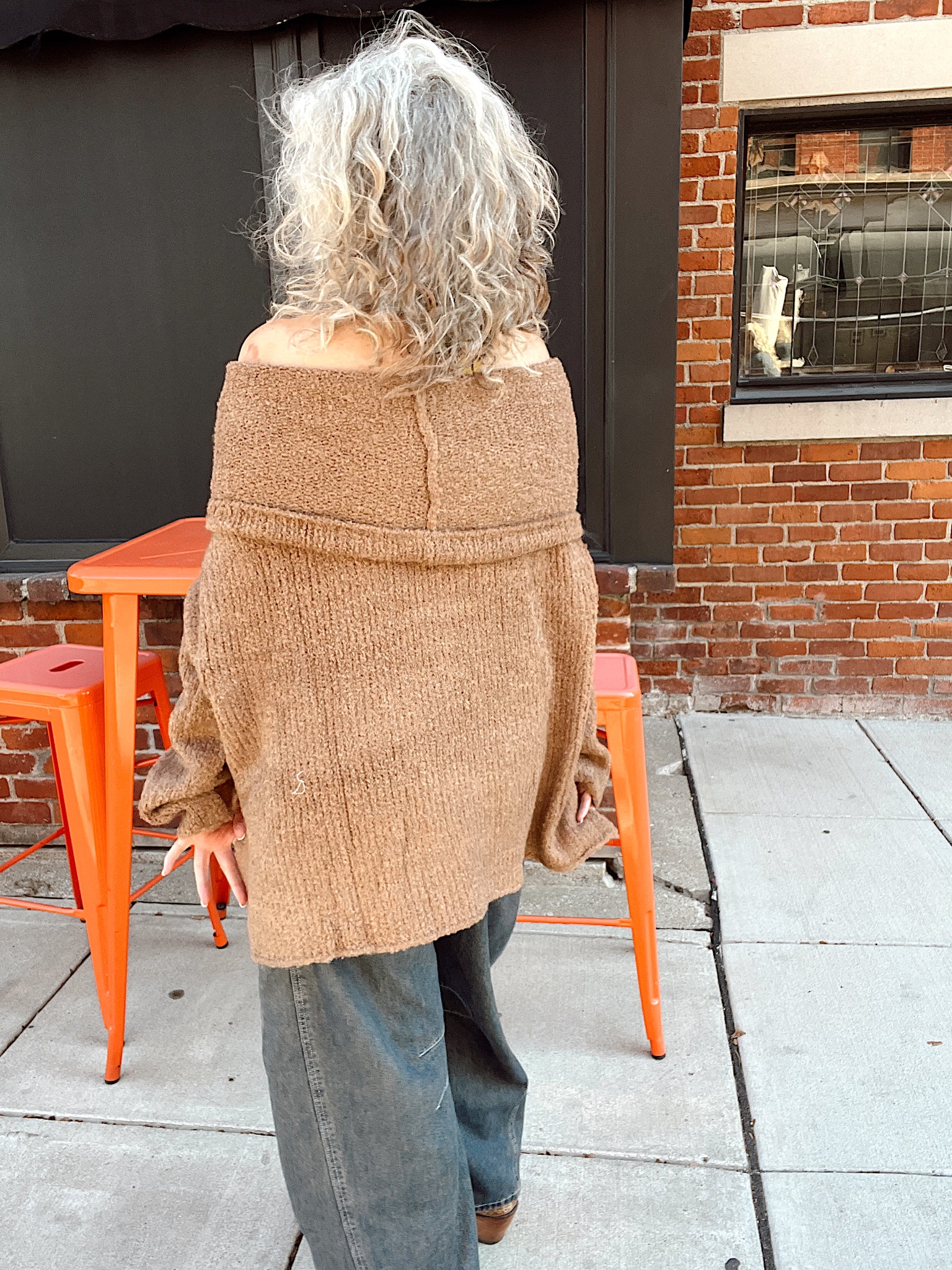 Canyon Moon Slouchy Cowl-Neck Sweater