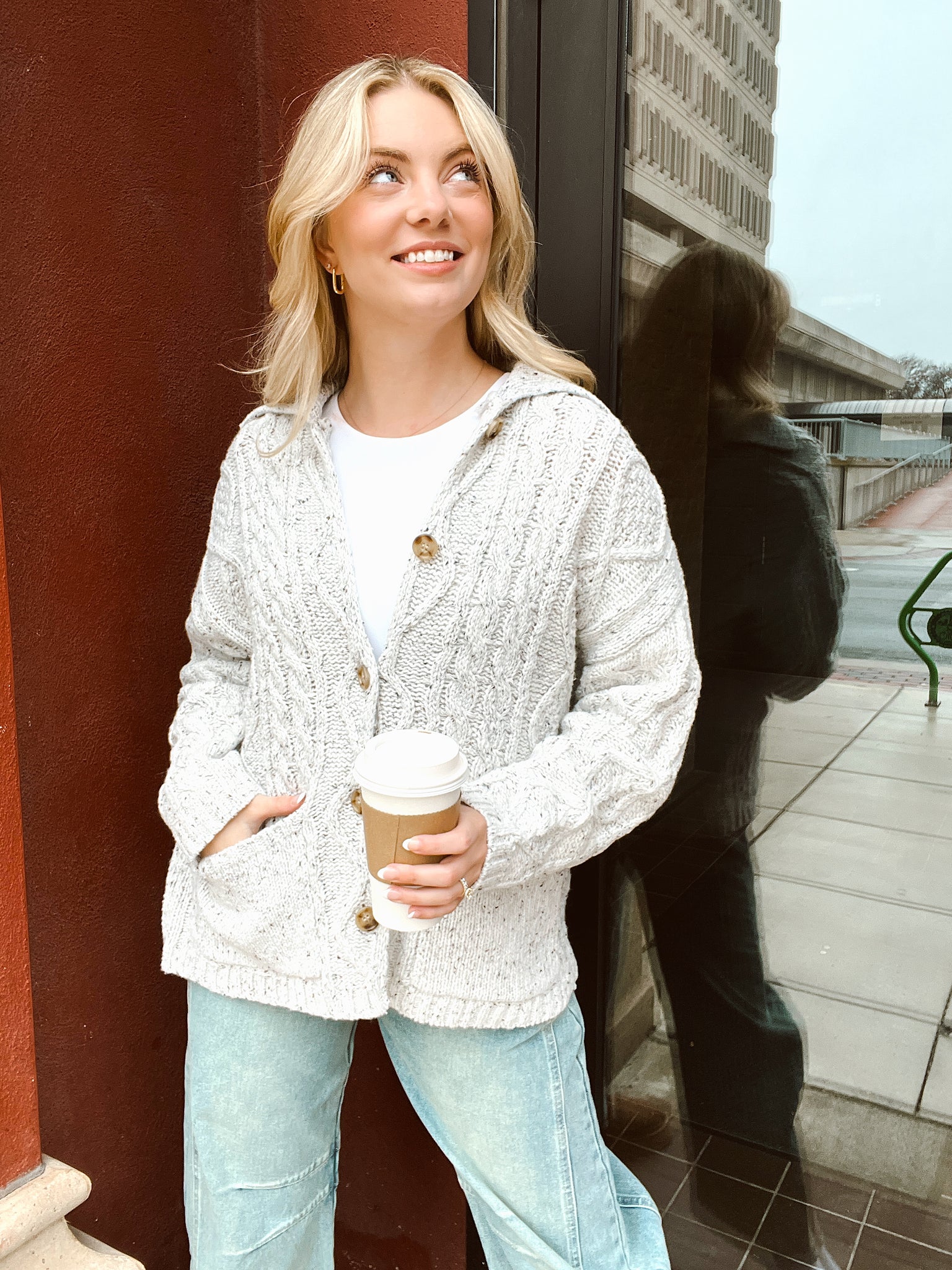 FINAL SALE- Home This Christmas Heather Grey Cardigan