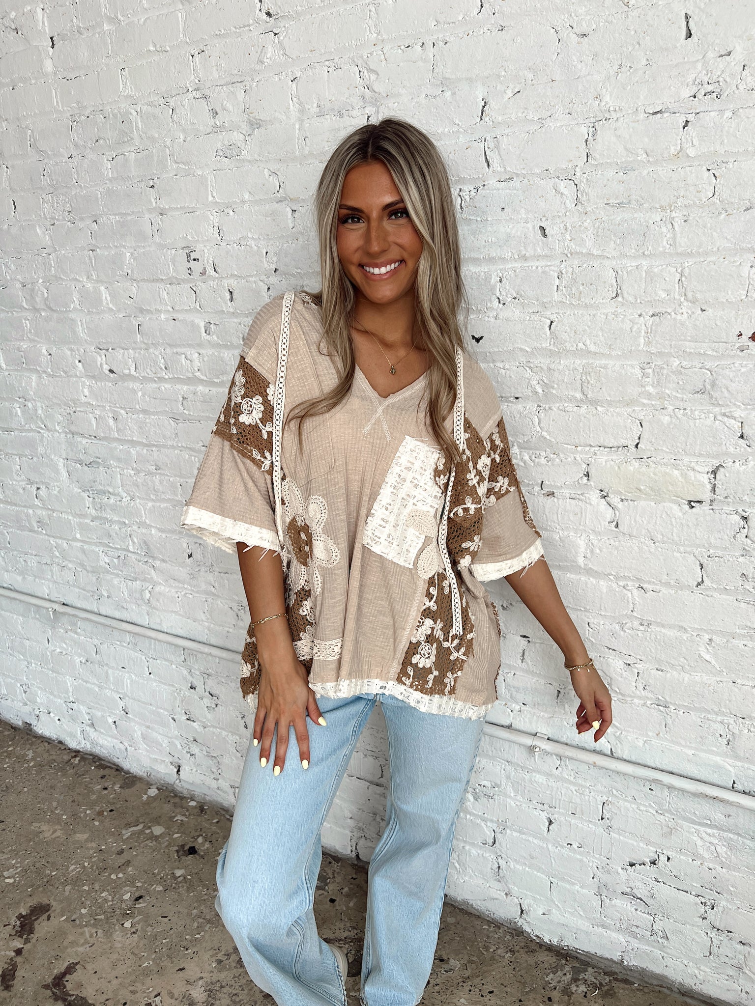 Petals and Lace Hooded Top