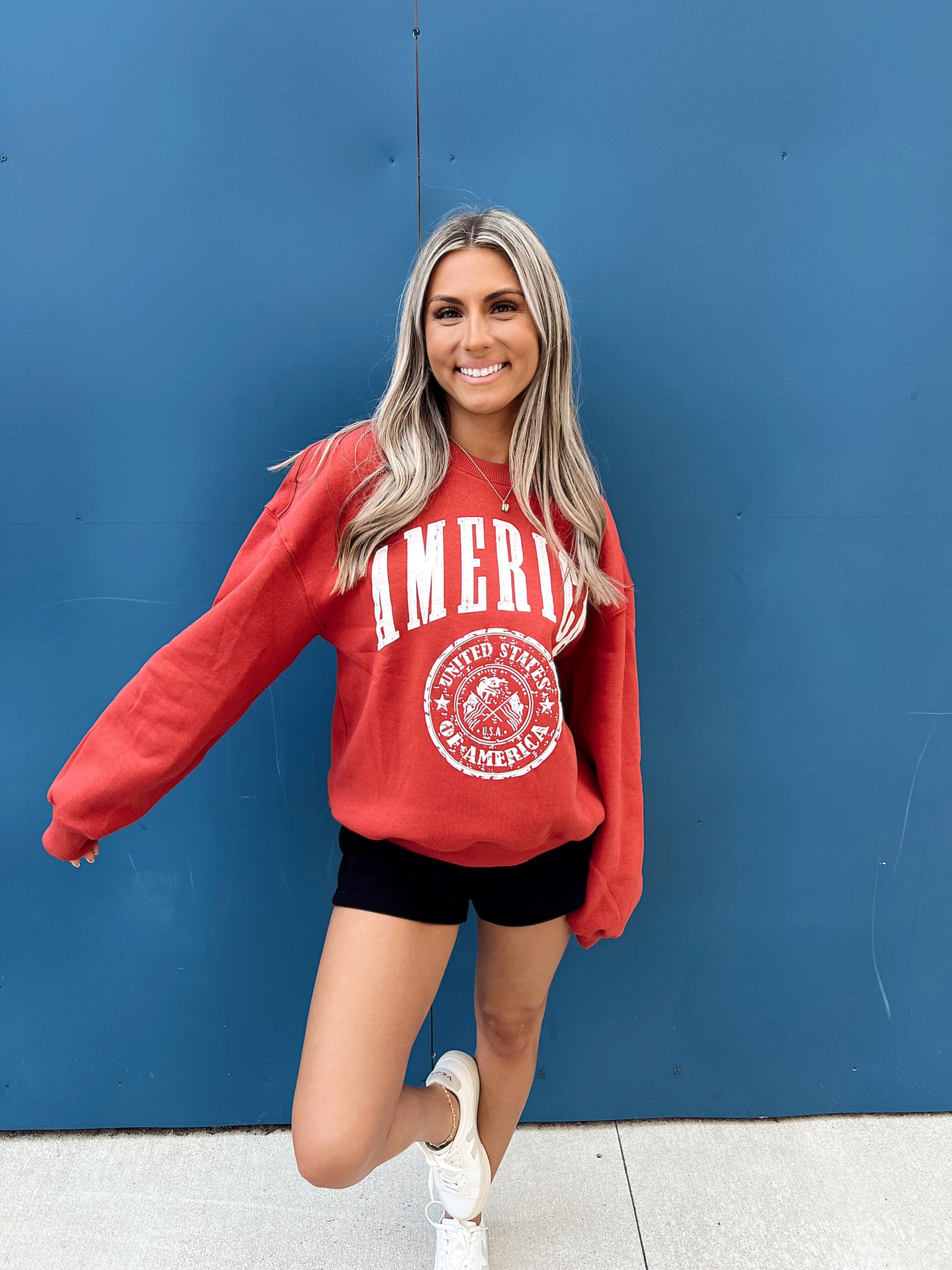 All American Classic Red Crewneck
