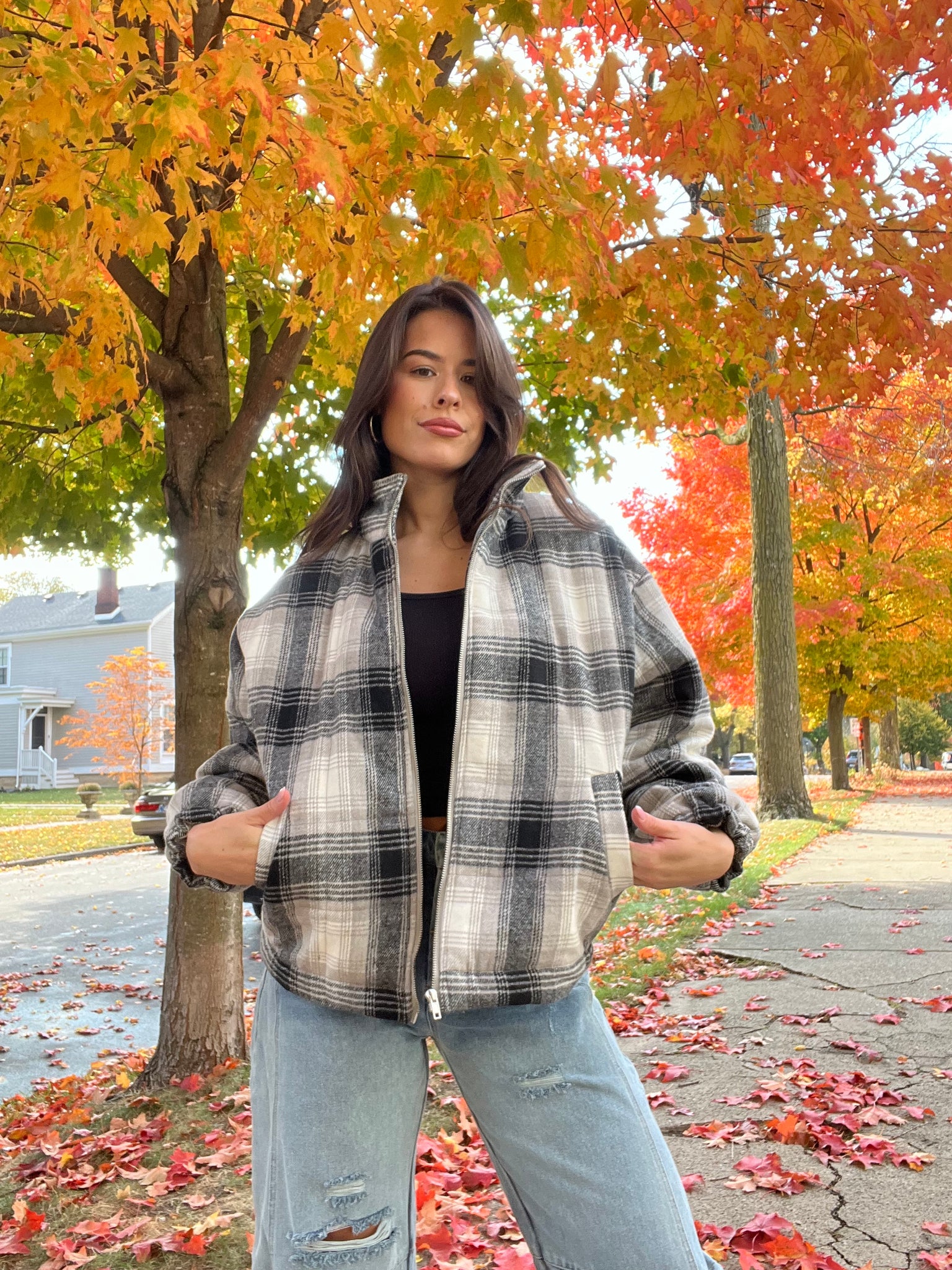 FINAL SALE- Plaid Puffer Jacket