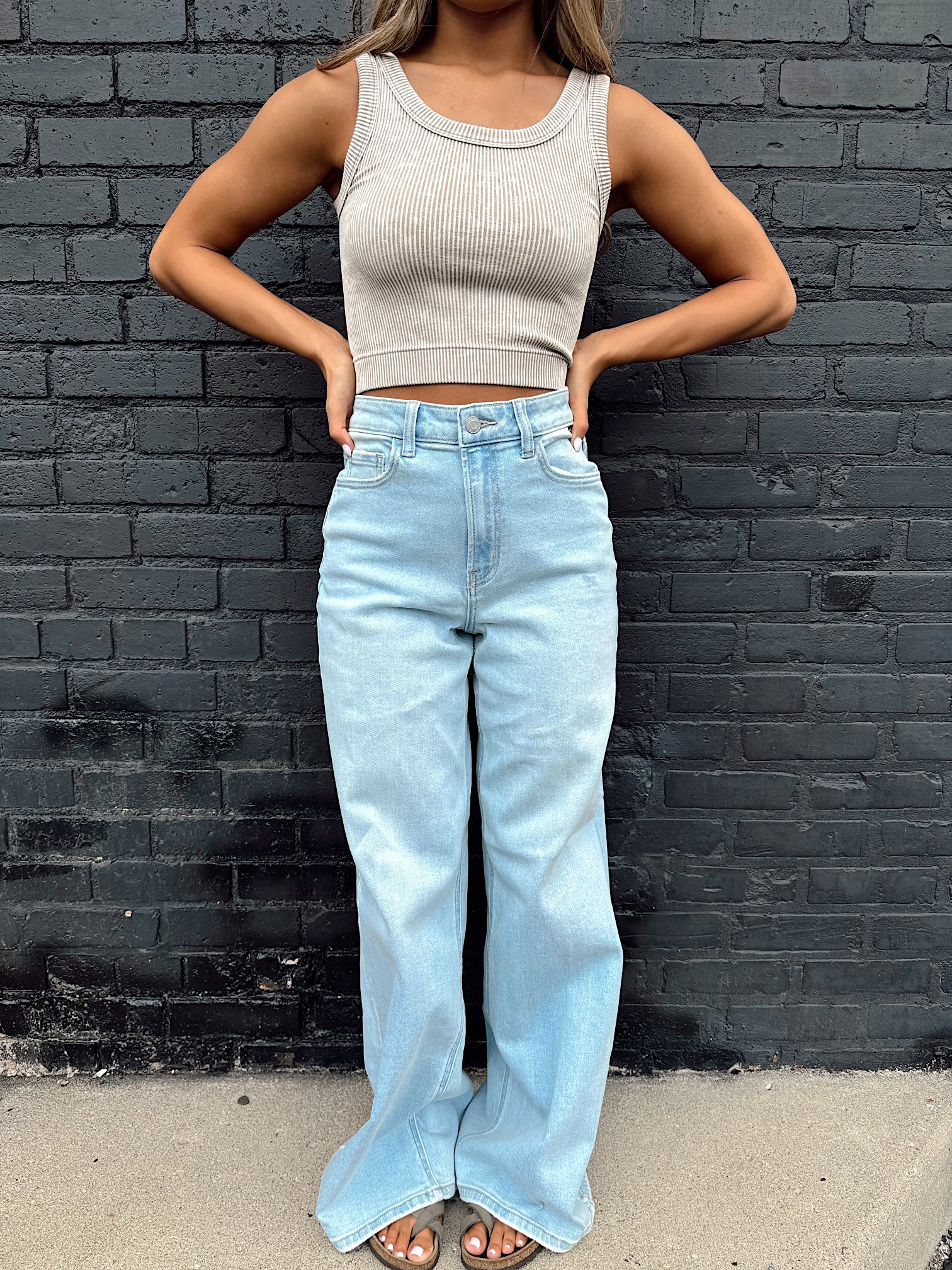 Carpe Diem Light Wash Wide Leg Jeans