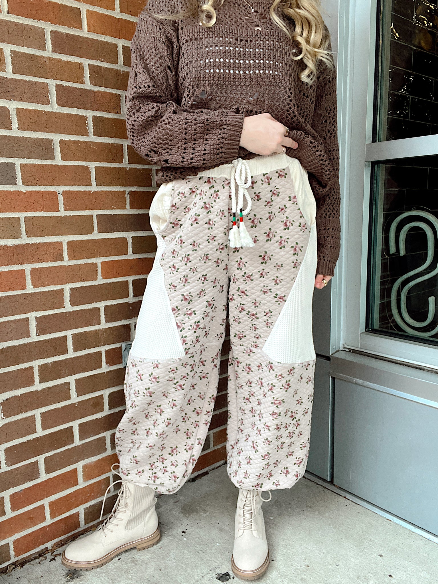 Meadow Dreamers Tan Quilted Pants