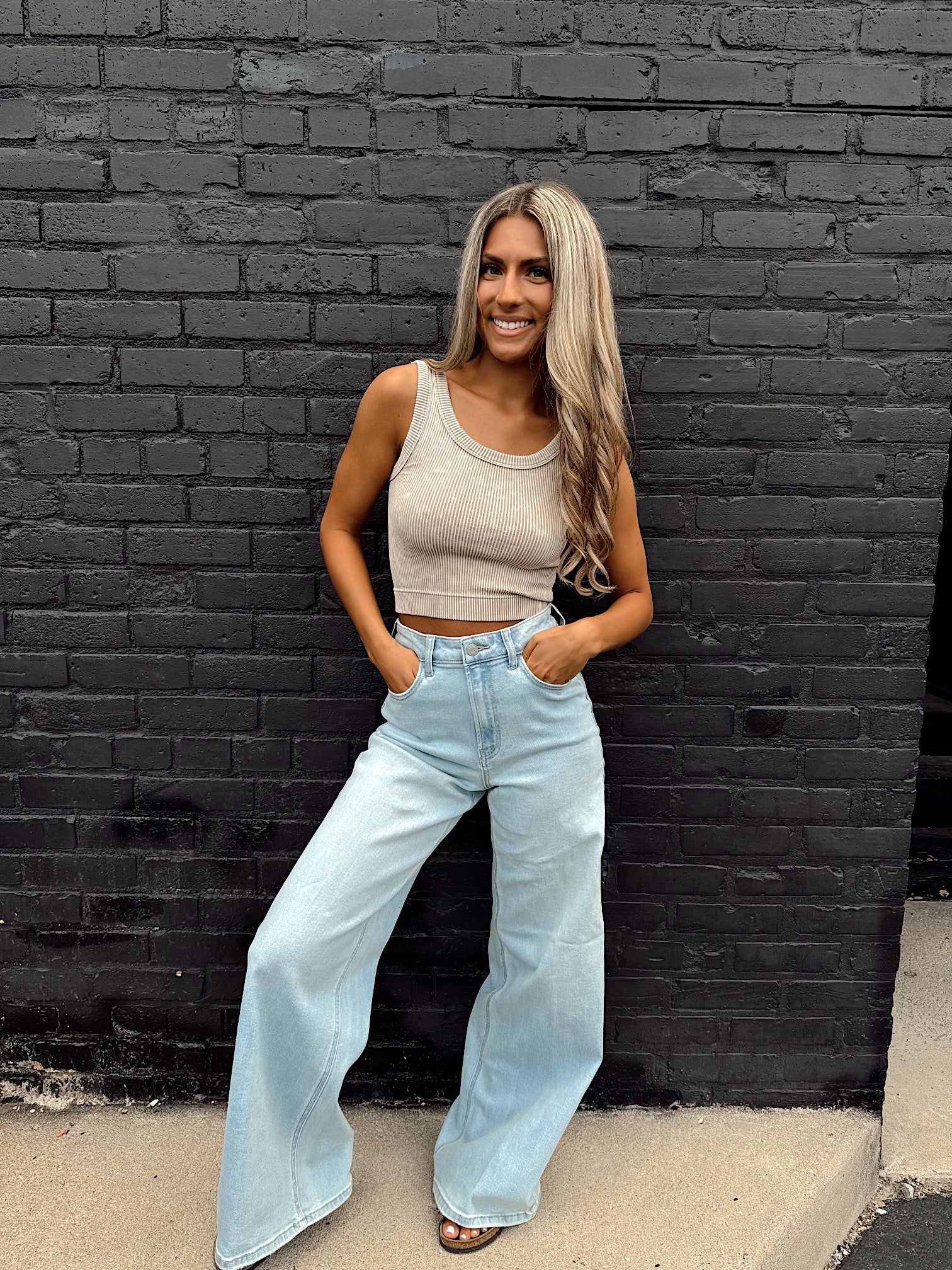 Carpe Diem Light Wash Wide Leg Jeans