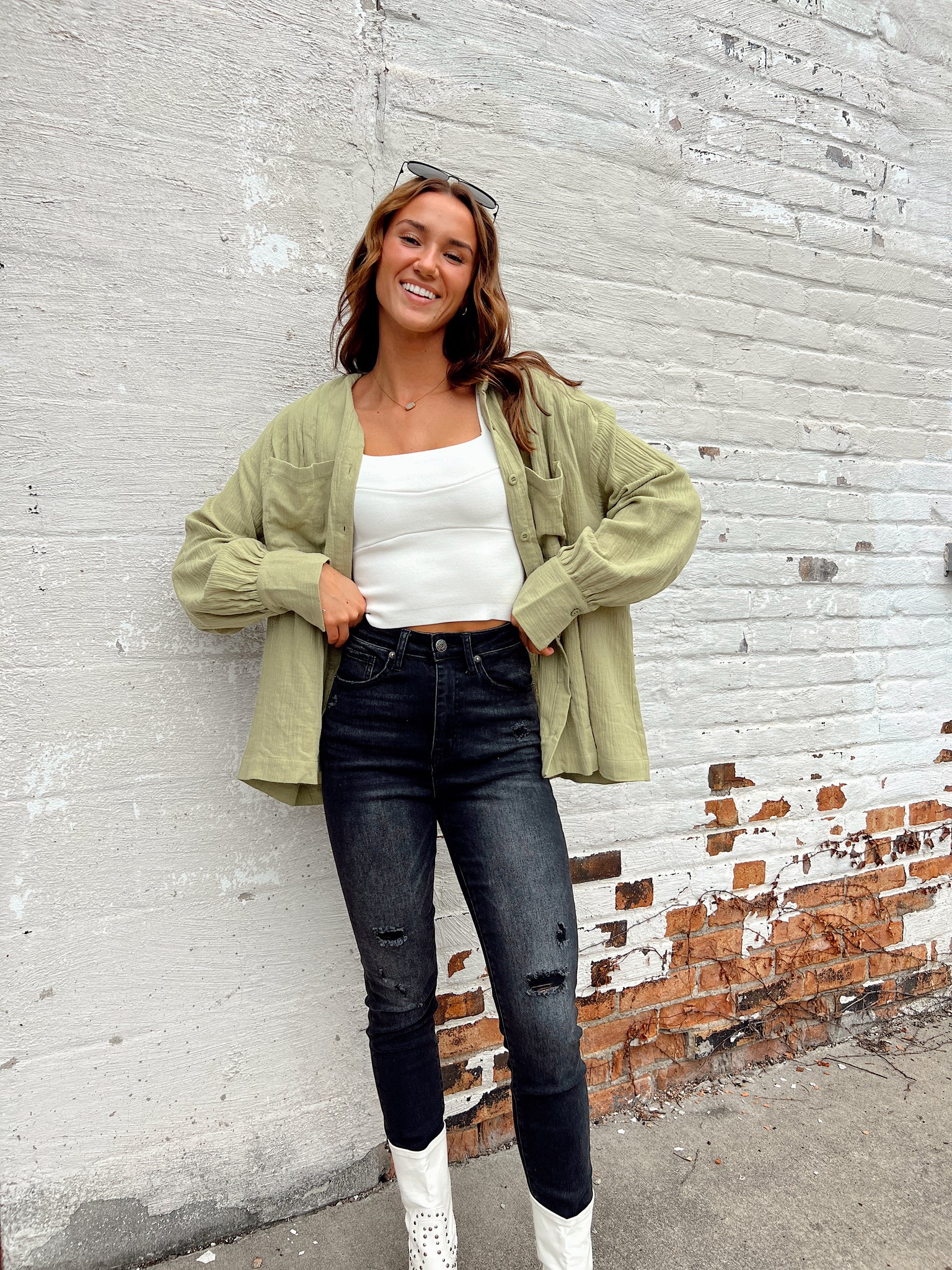 FINAL SALE- End Game Lime Button Up
