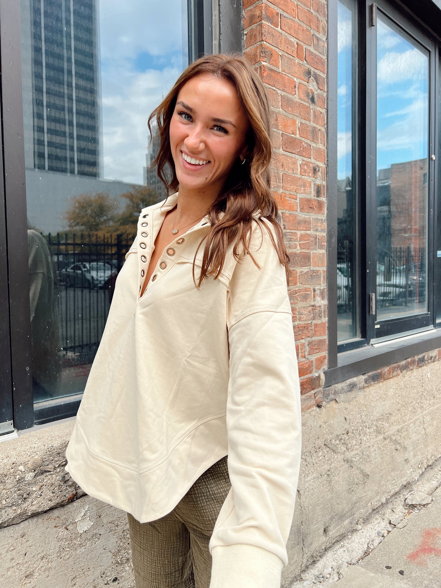 Trophy Life Beige Pullover