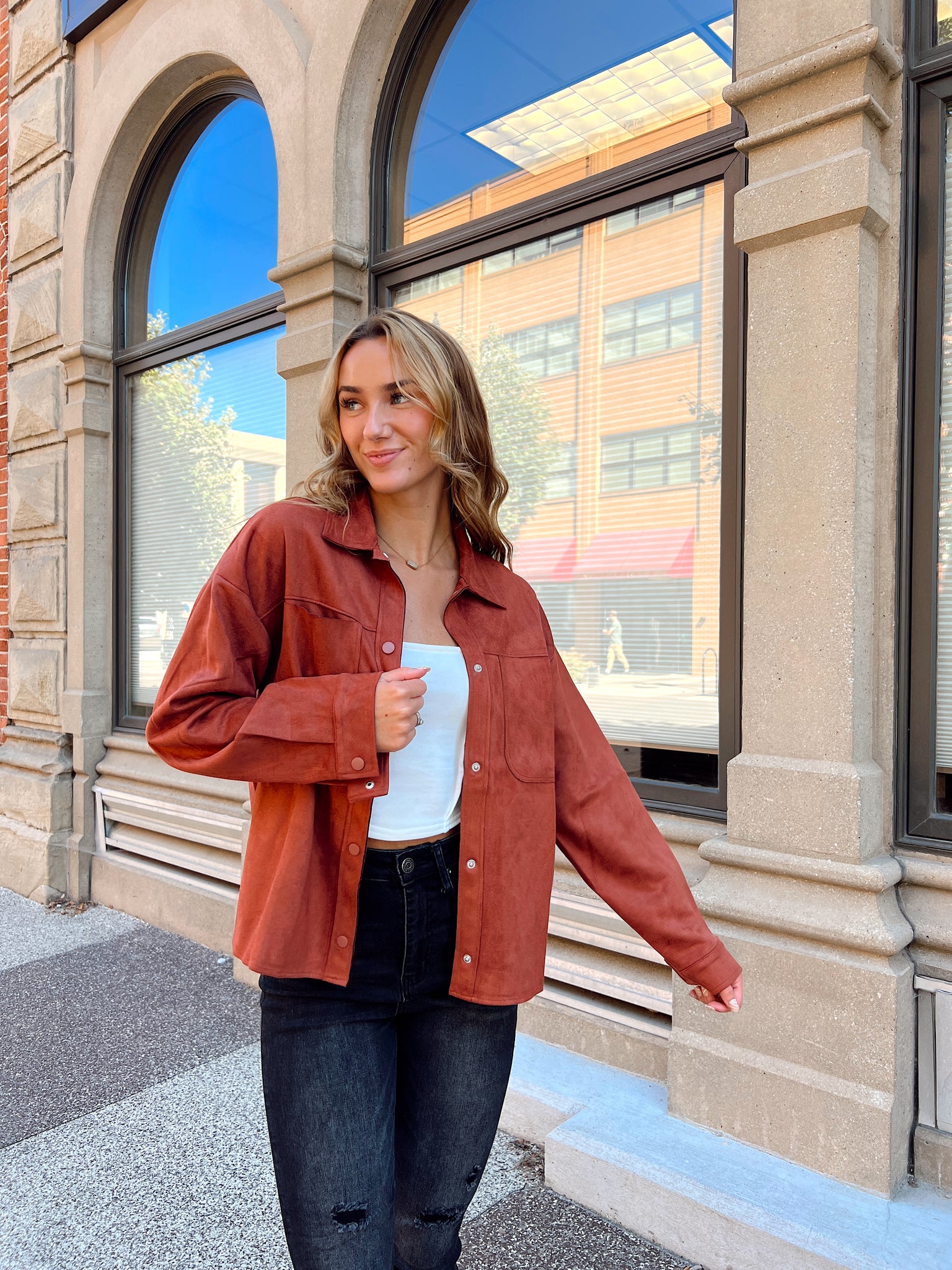 Sweet Darlin' Auburn Suede Jacket