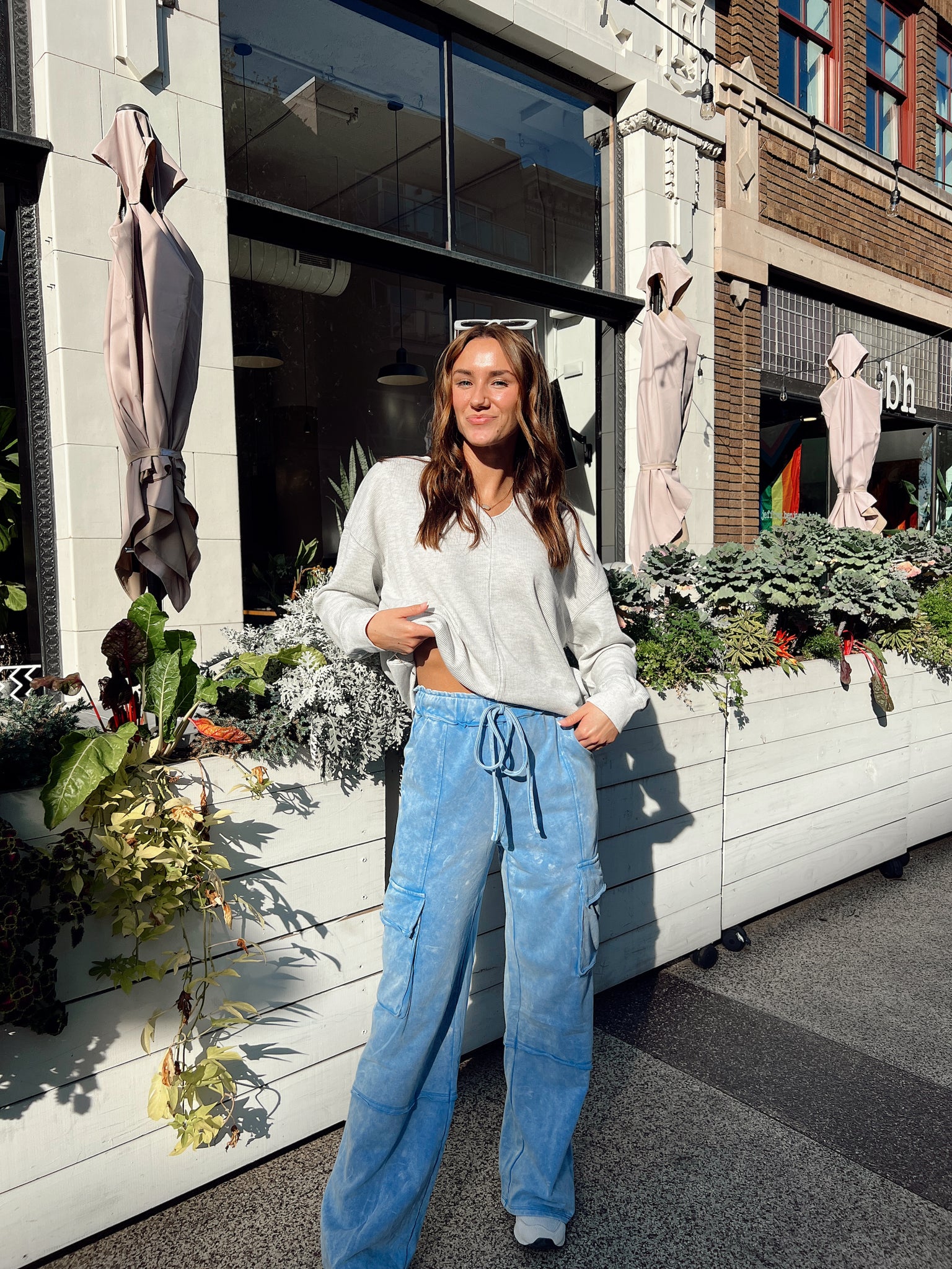 Live Simply Sky Cargo Sweatpants
