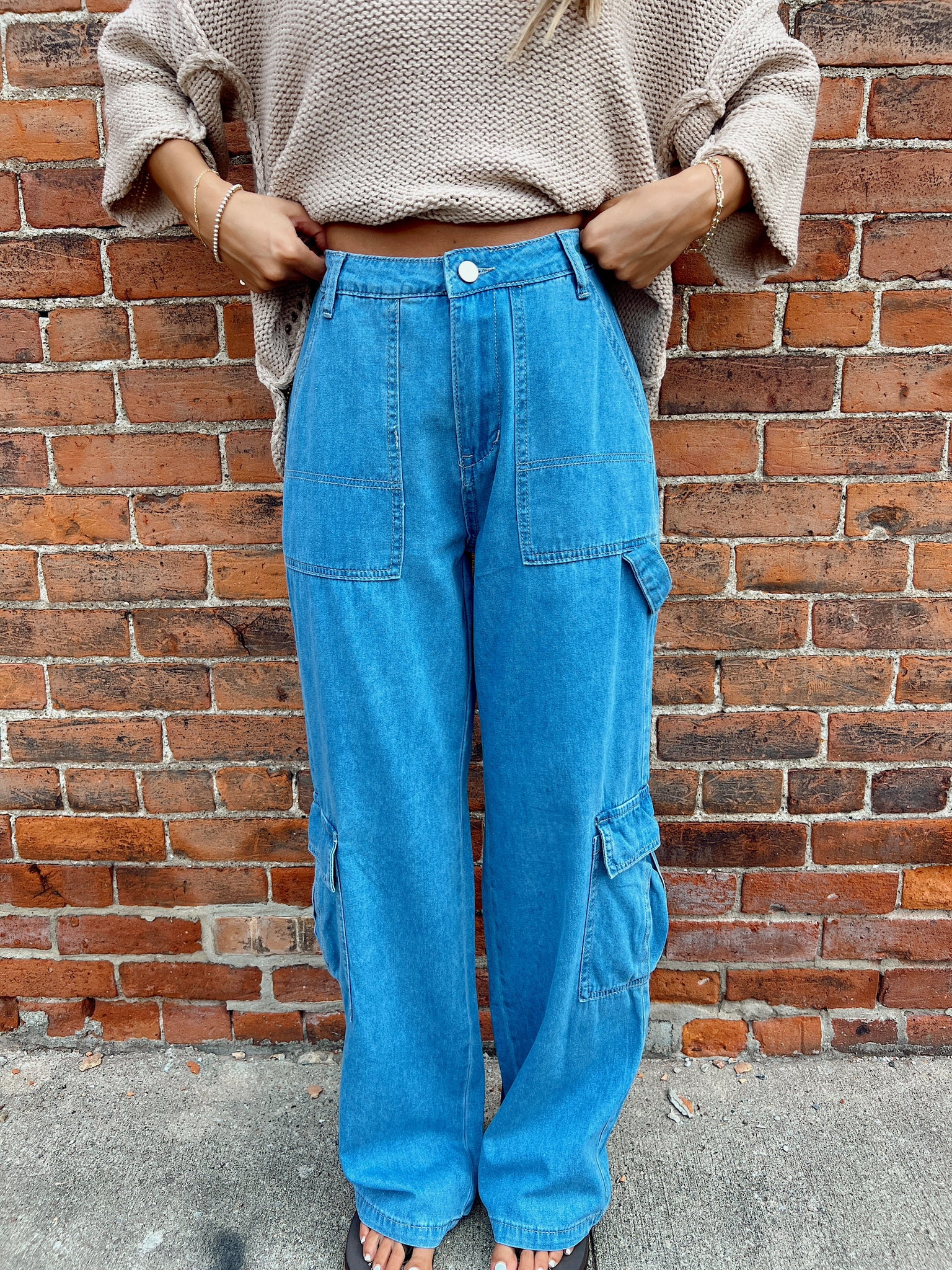 FINAL SALE- Soft Focus Blueberry Cargo Pants
