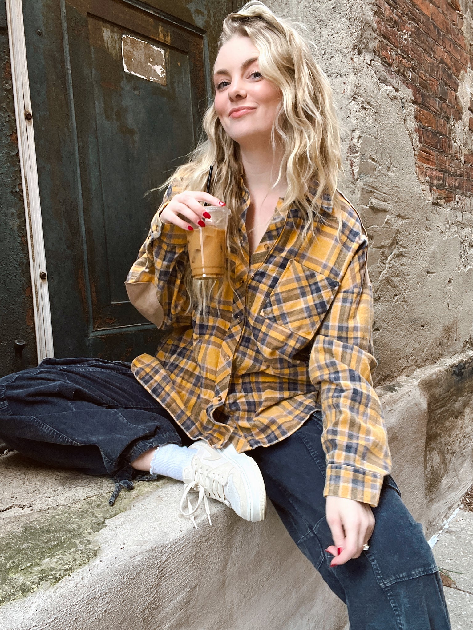 FINAL SALE Fall Vibes Mustard Plaid Flannel