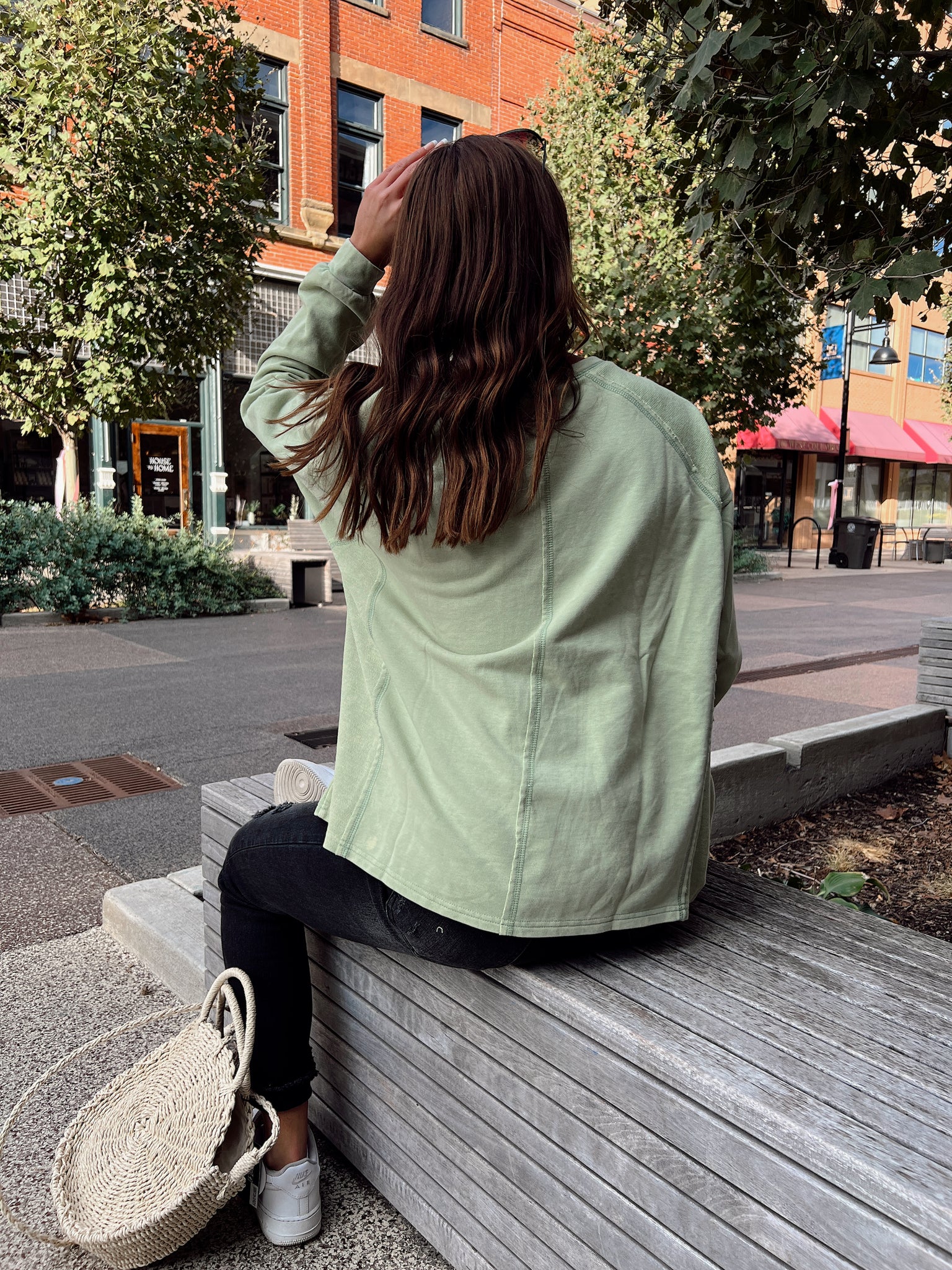 Alisa Faded Sage Sweatshirt