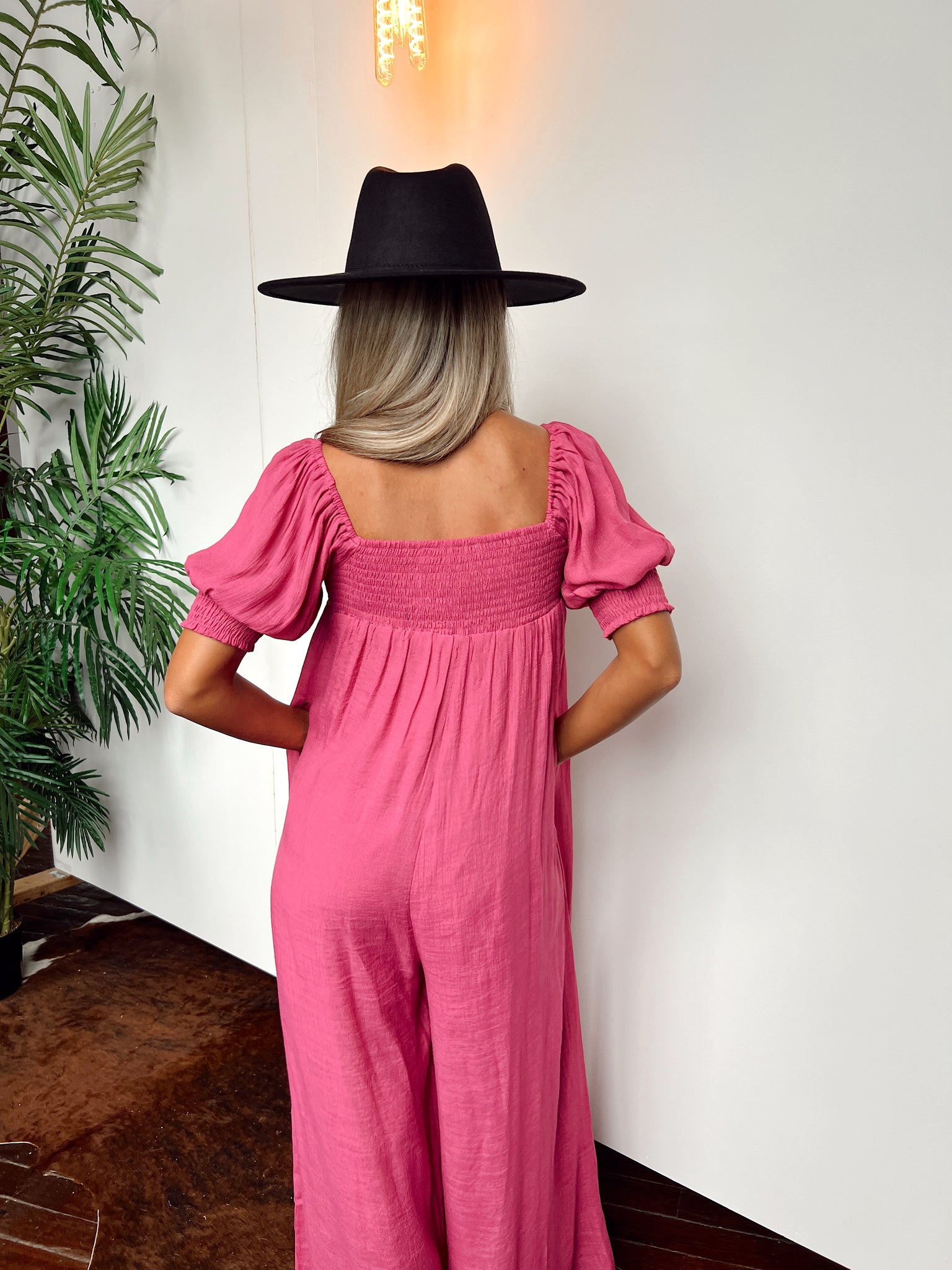 FINAL SALE- Cruel Summer Berry Jumpsuit