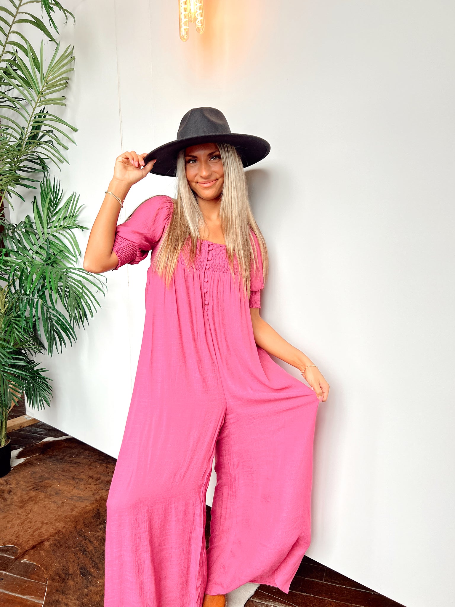 FINAL SALE- Cruel Summer Berry Jumpsuit