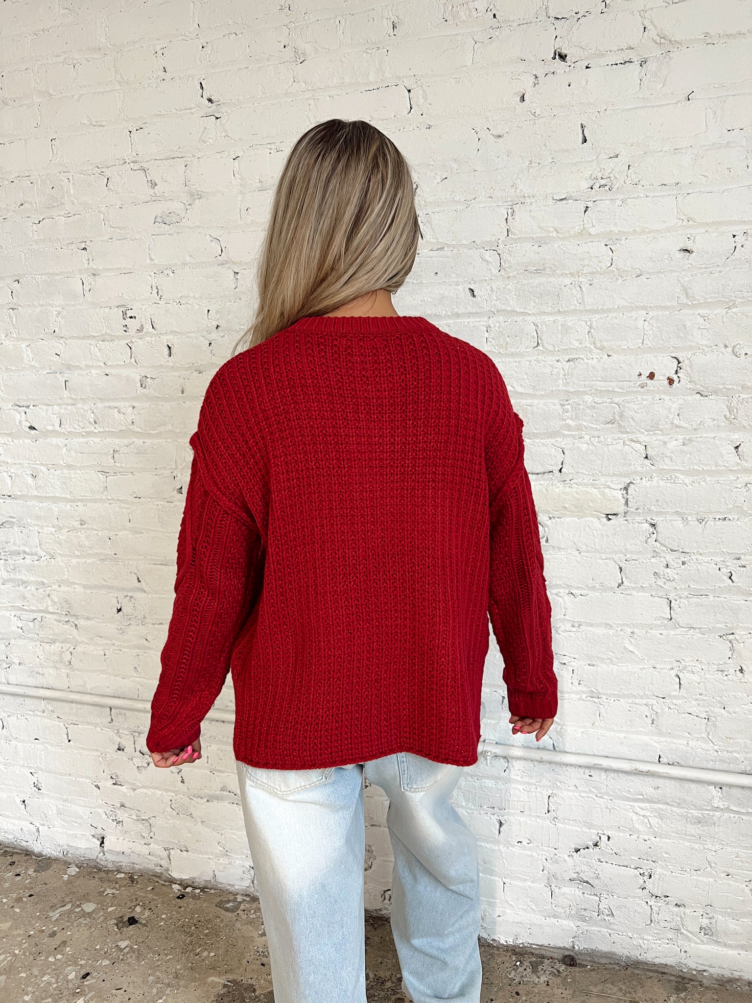 Everlasting Love Red Knit Sweater