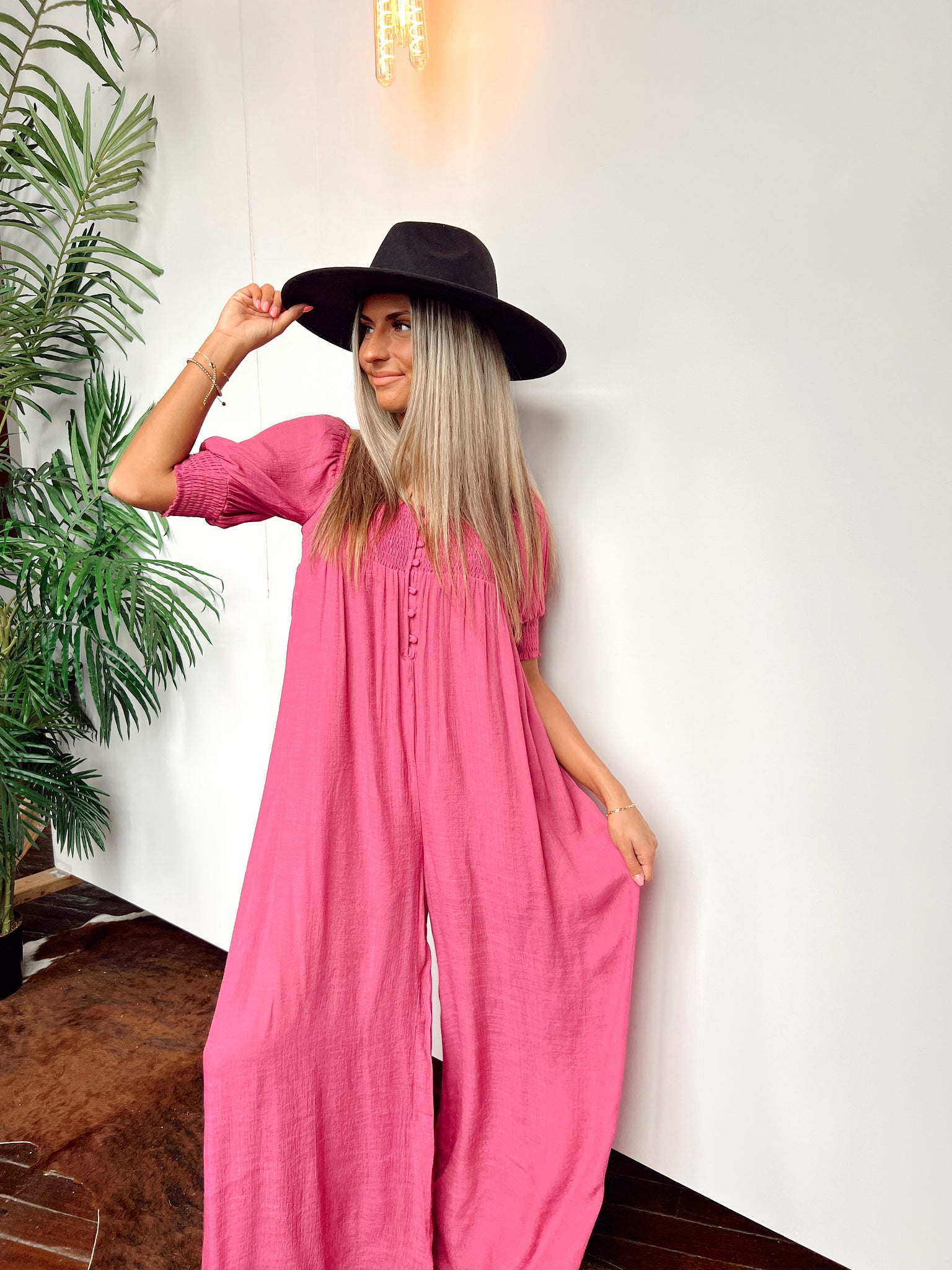 FINAL SALE- Cruel Summer Berry Jumpsuit