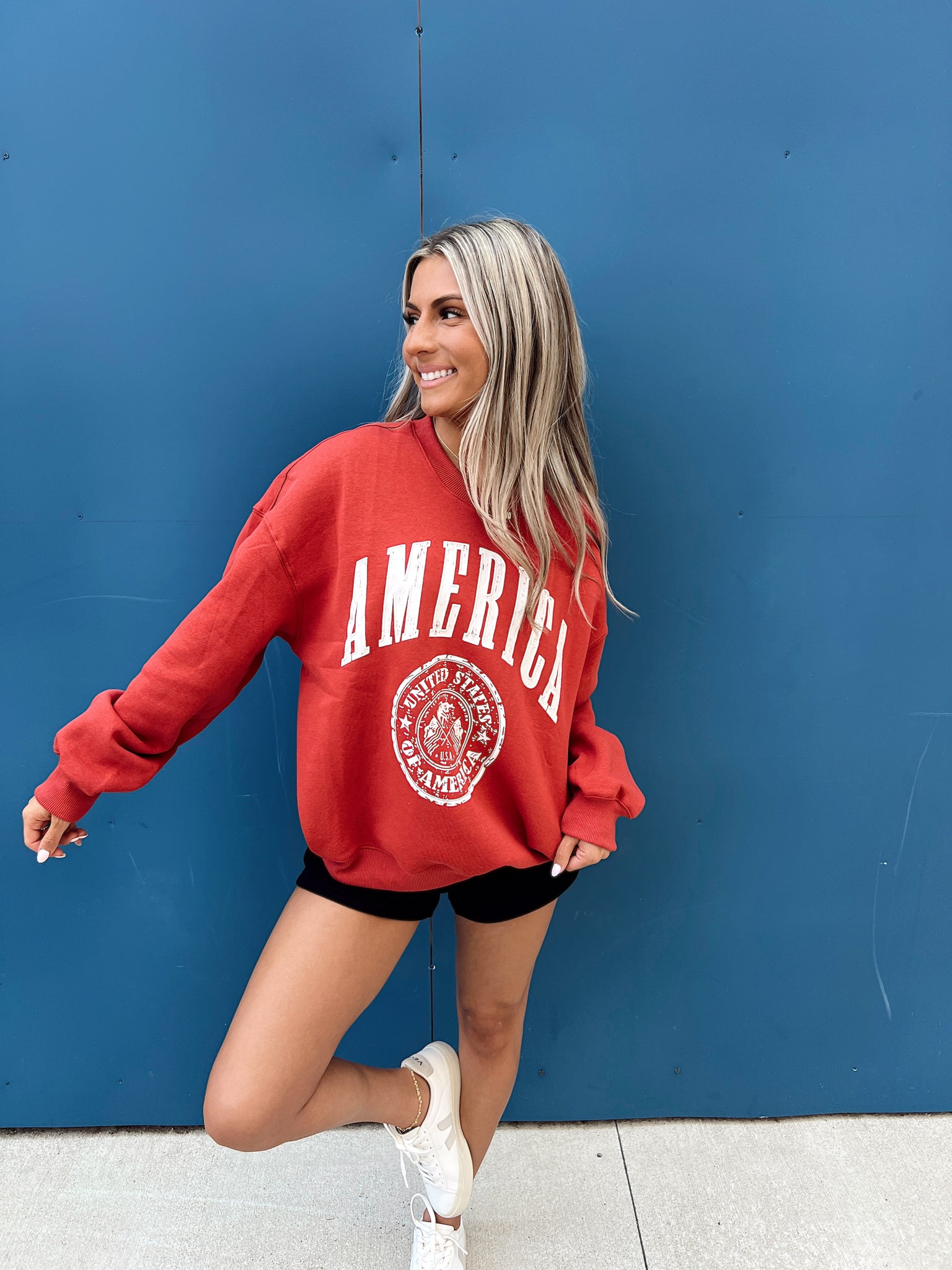 All American Classic Red Crewneck