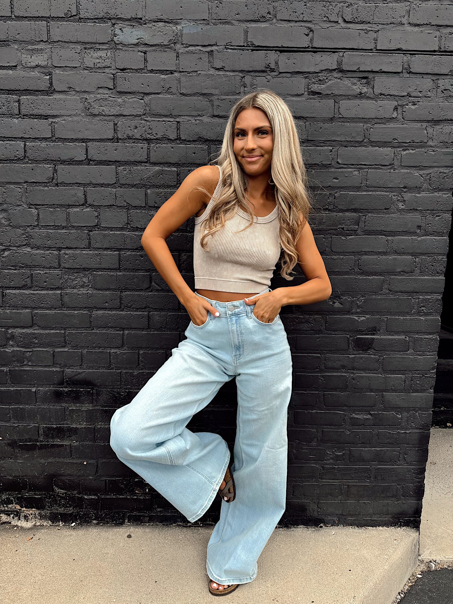 Carpe Diem Light Wash Wide Leg Jeans
