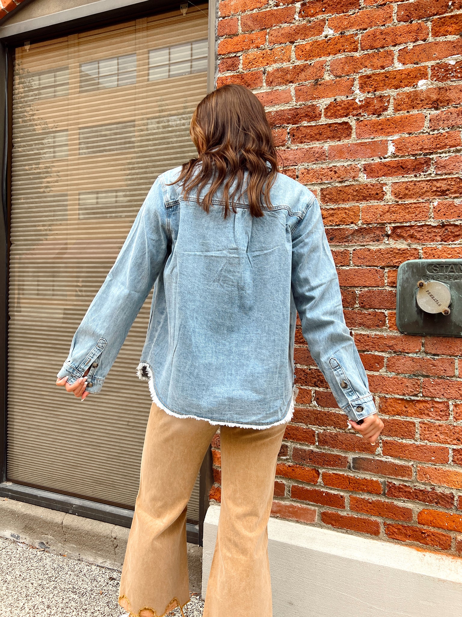 Mina Denim Distressed Jacket