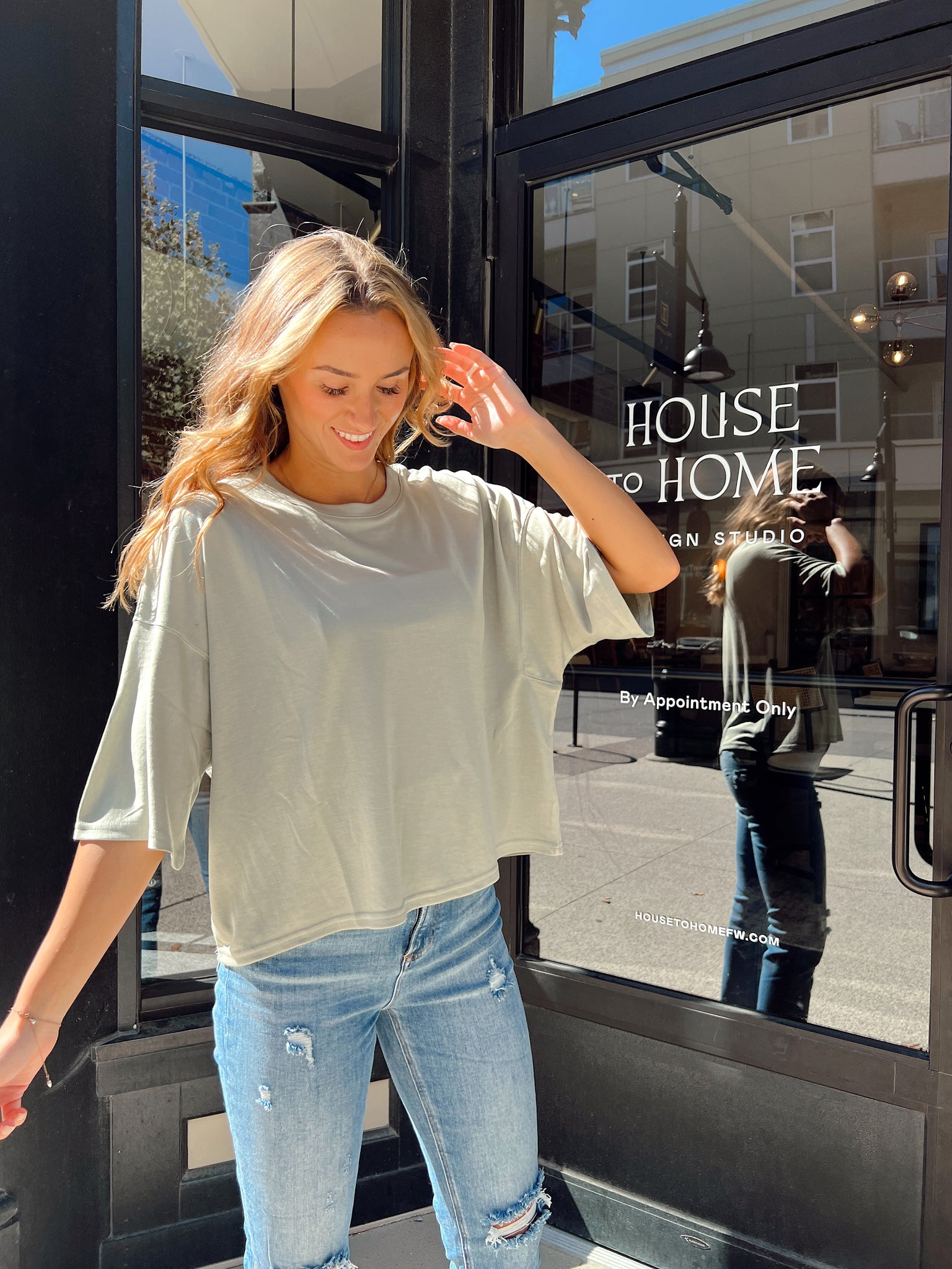 Sure Thing Olive Cropped Tee