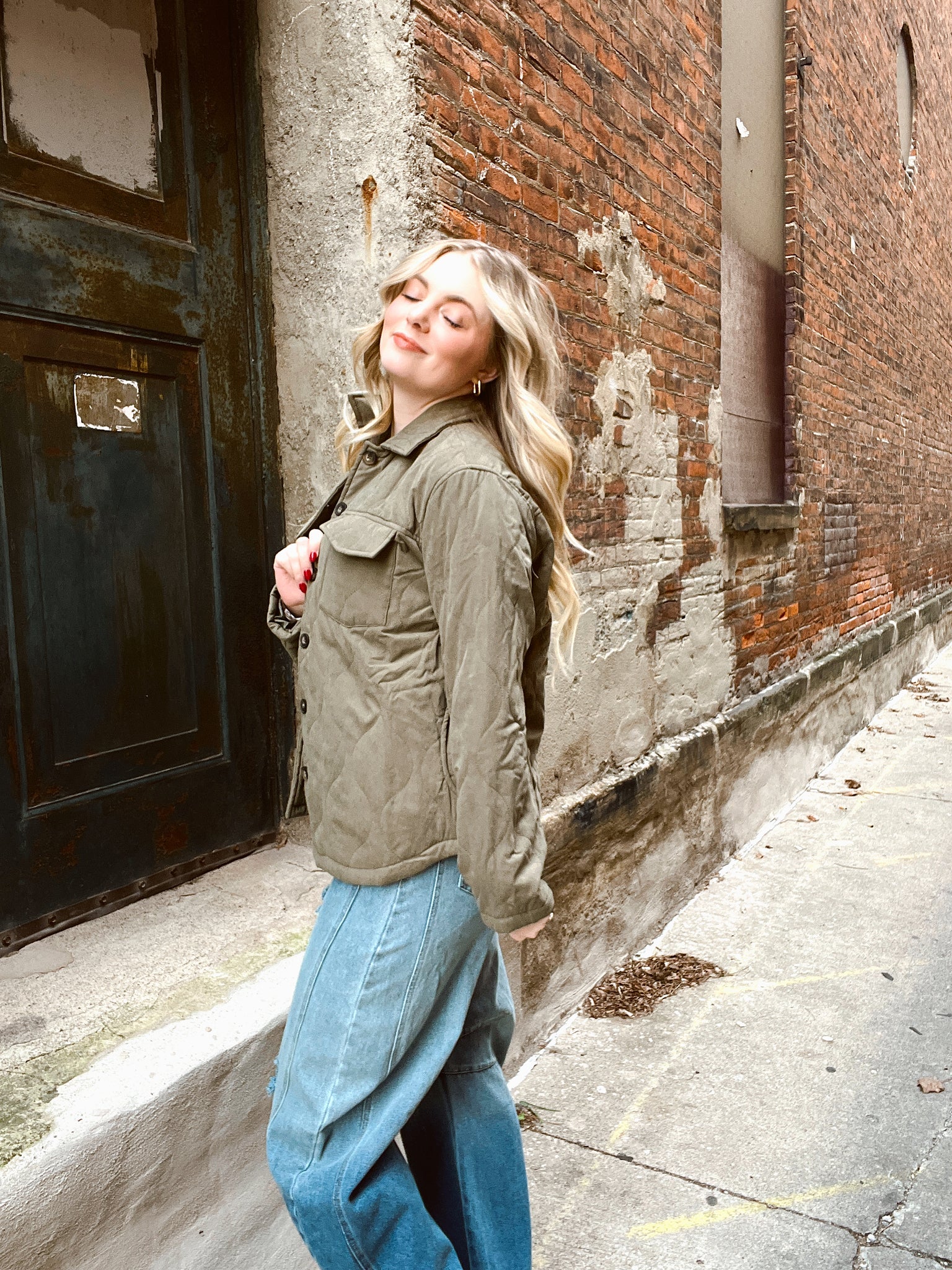 Holly Jolly Olive Quilted Jacket