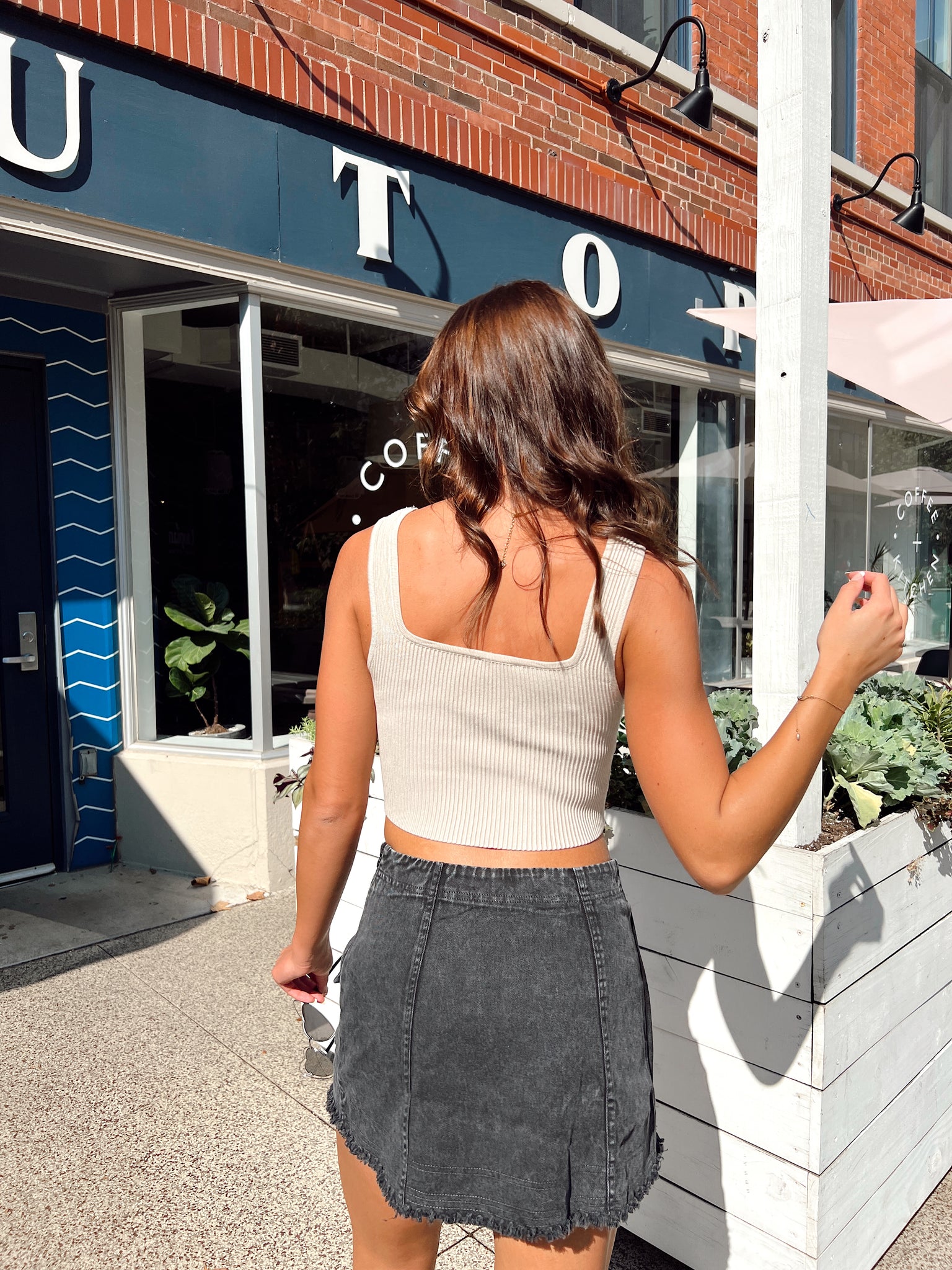 Everly Oatmeal Ribbed Tank