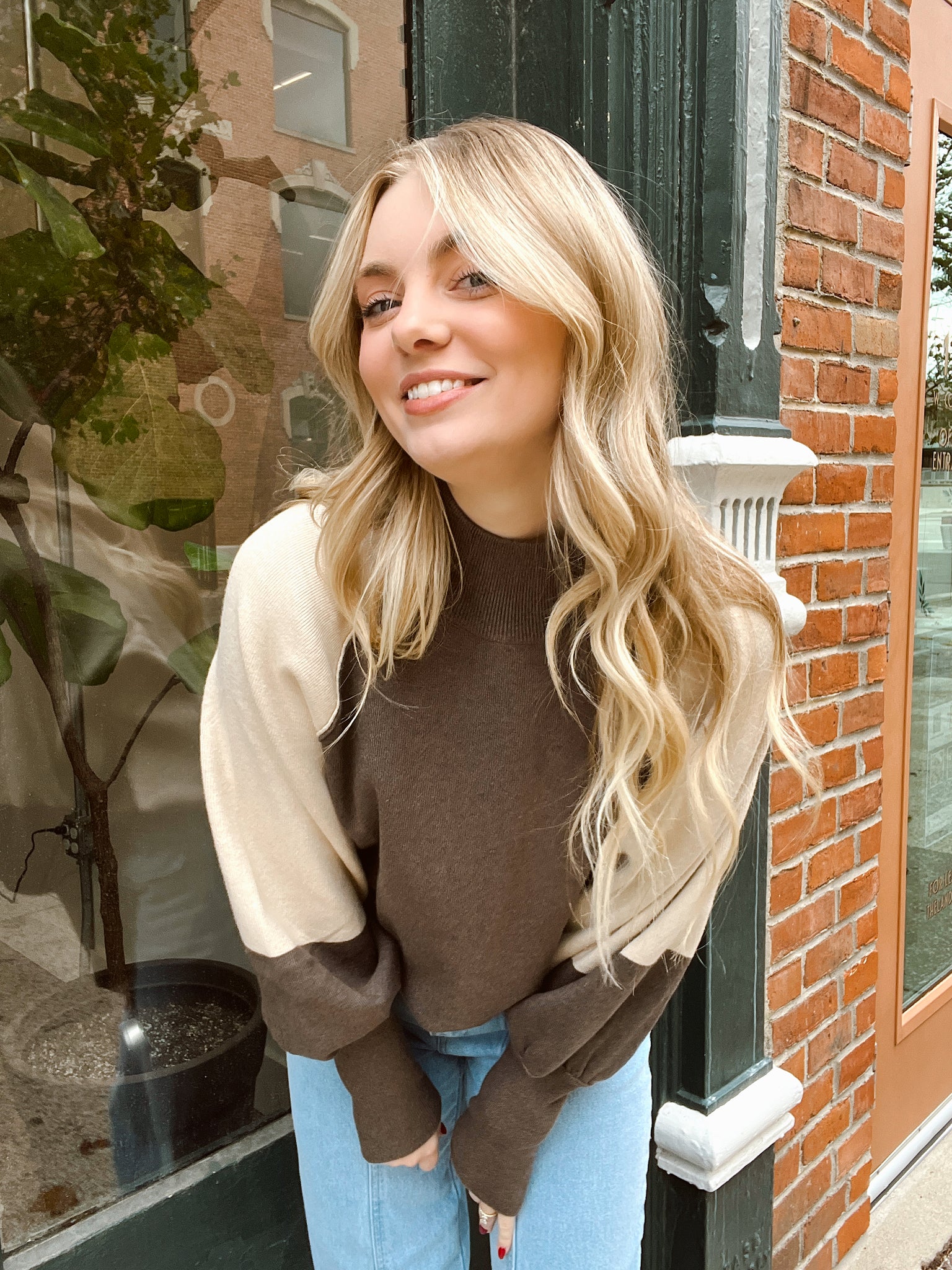 Harvest Hug Brown Raglan Sweater