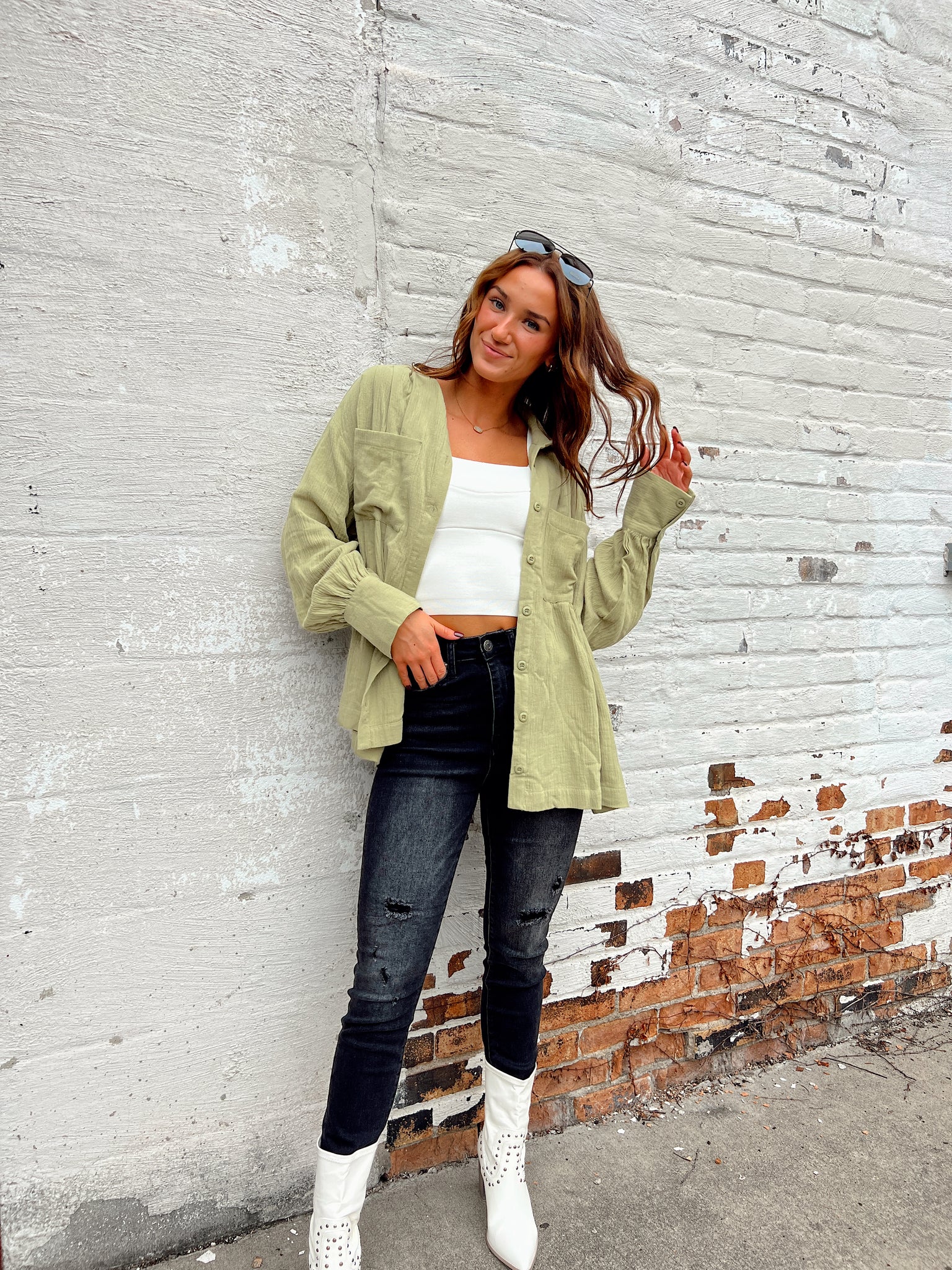 FINAL SALE- End Game Lime Button Up