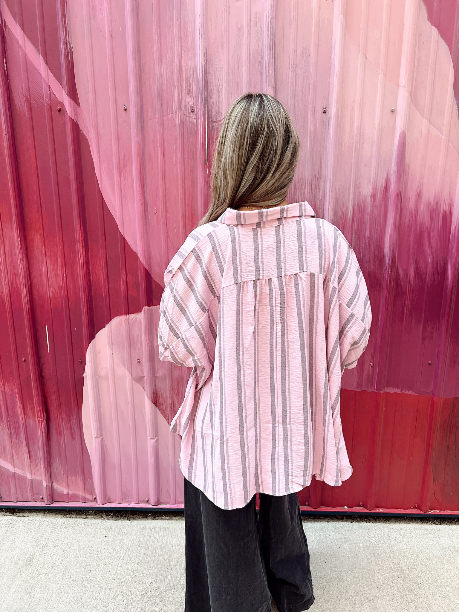 Sunset Stroll Pink Button Up
