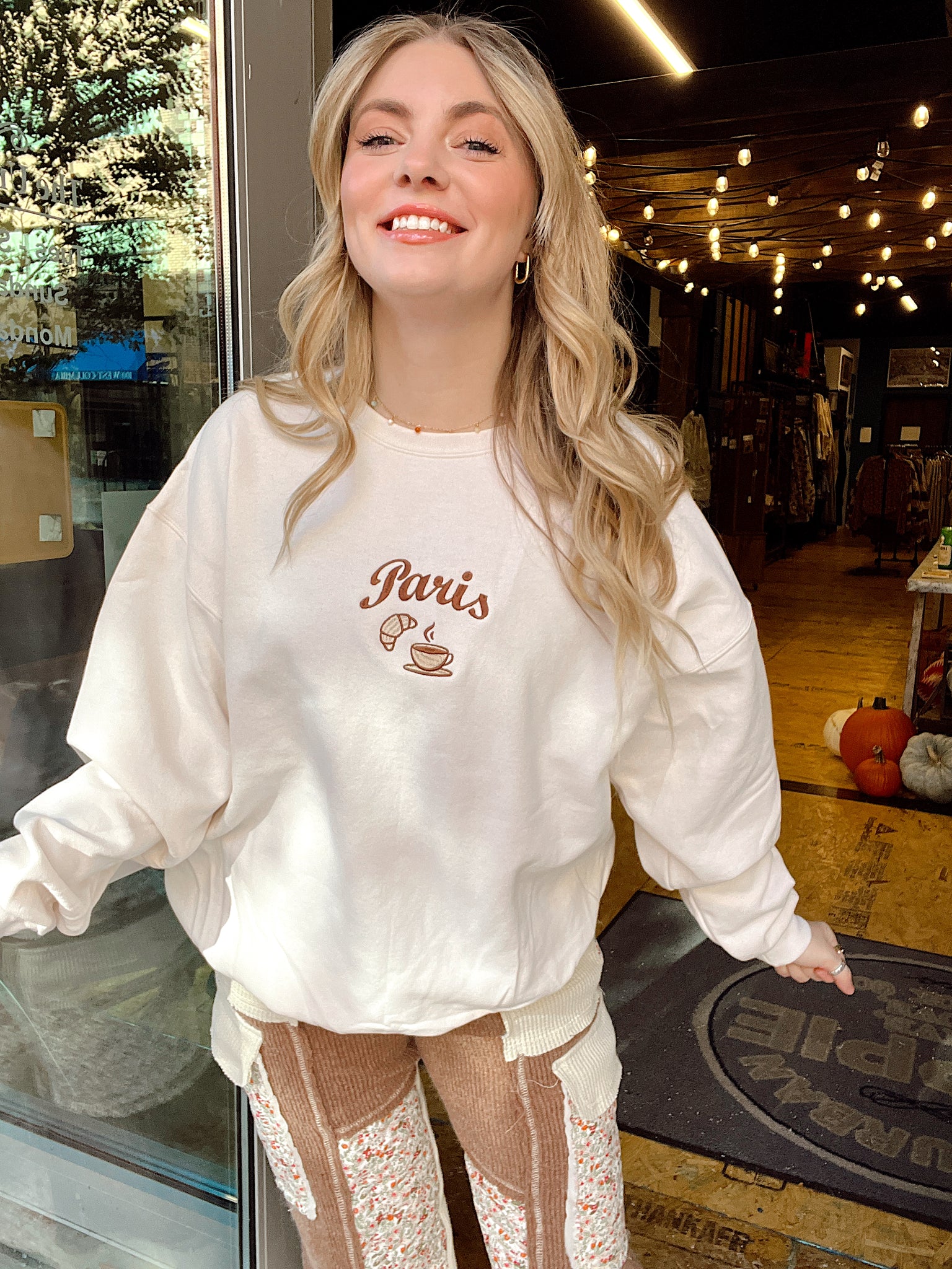 Paris France Embroidered Sweatshirt